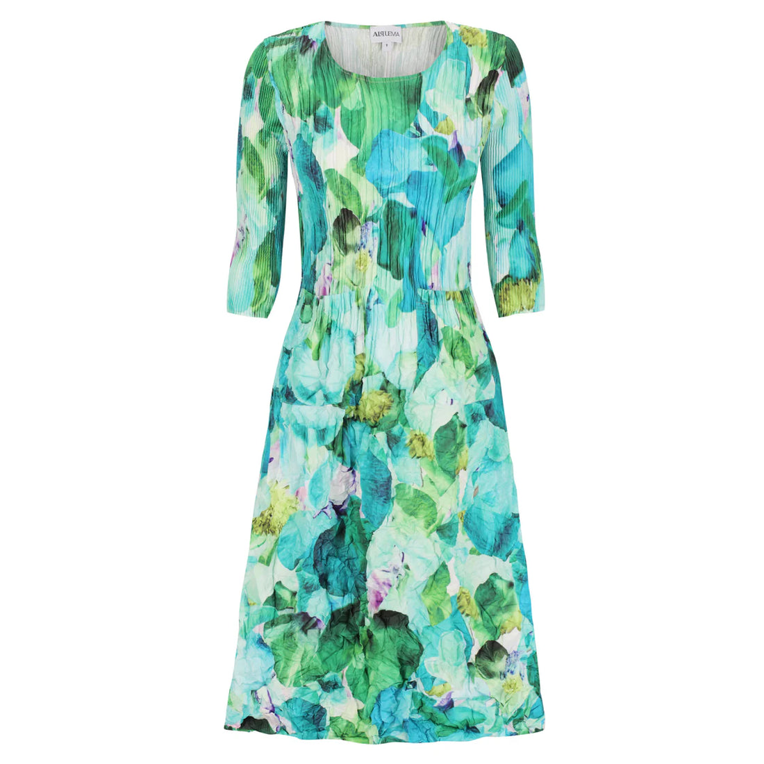 3/4 Sleeve Smash Pocket Dress | Satin Print Dress Australia