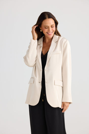 Astrid Blazer in Oyster | Women’s Relaxed Fit Blazer