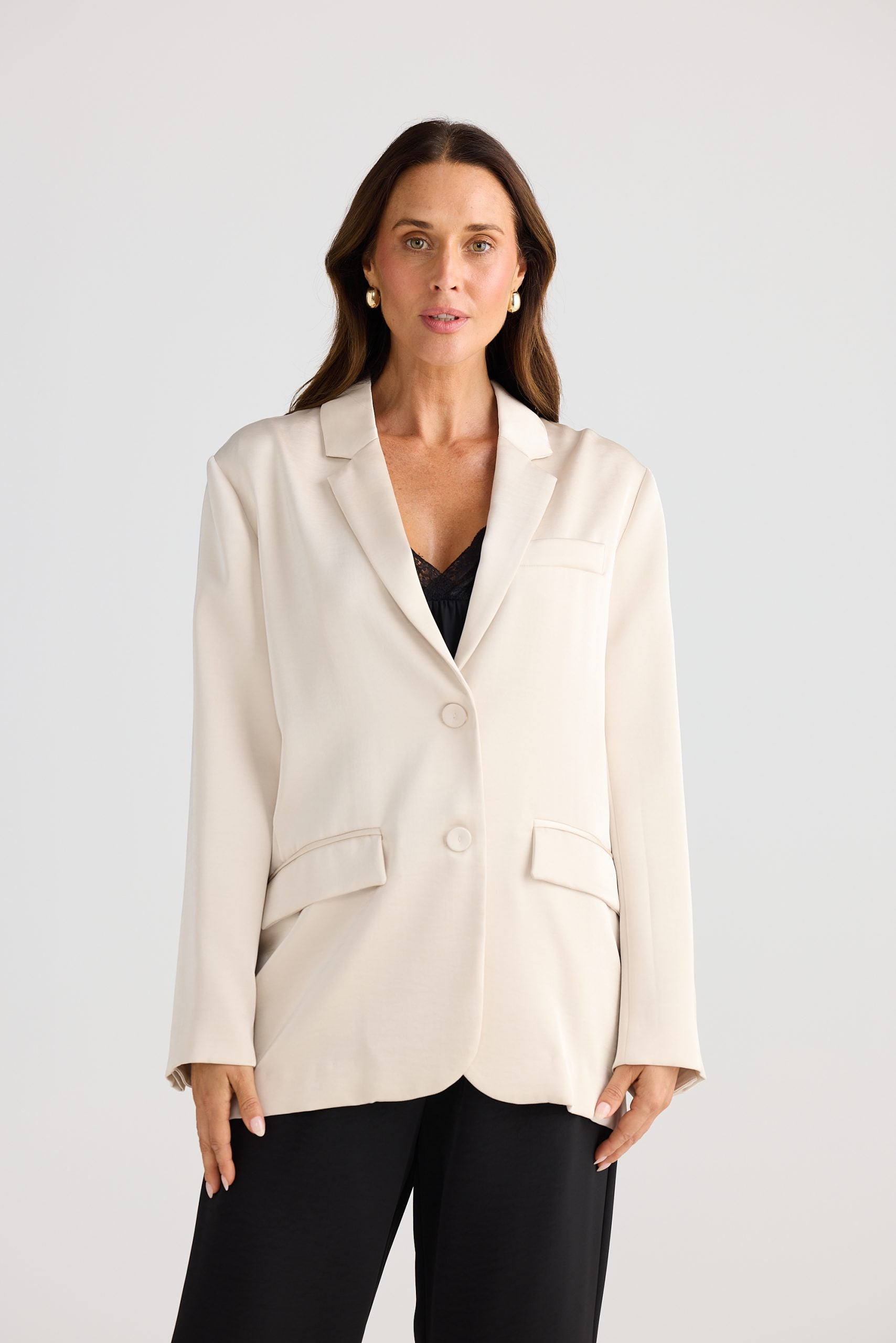 Astrid Blazer in Oyster | Women’s Relaxed Fit Blazer