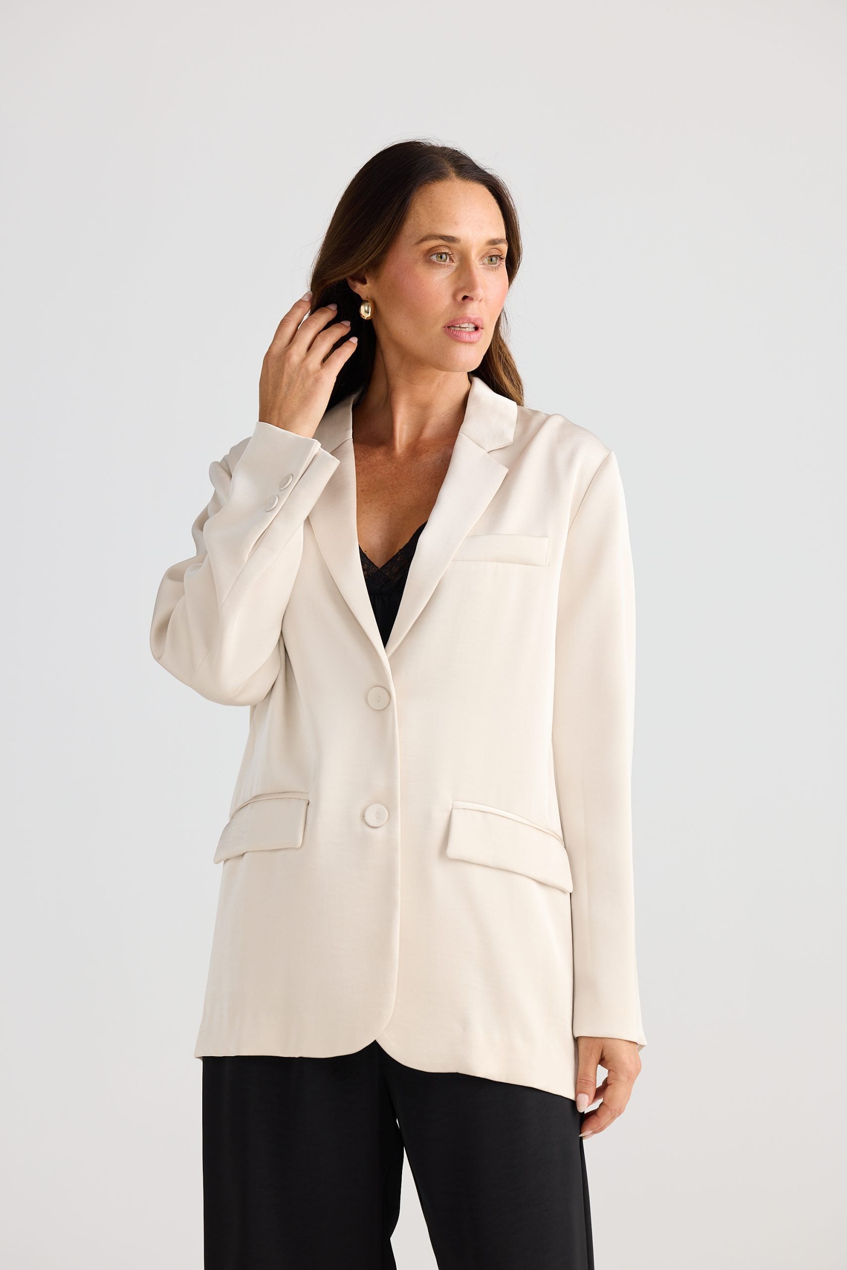 Astrid Blazer in Oyster | Women’s Relaxed Fit Blazer