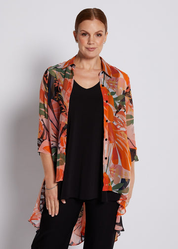 Bellini Aurelia Tropical High-Low Shirt