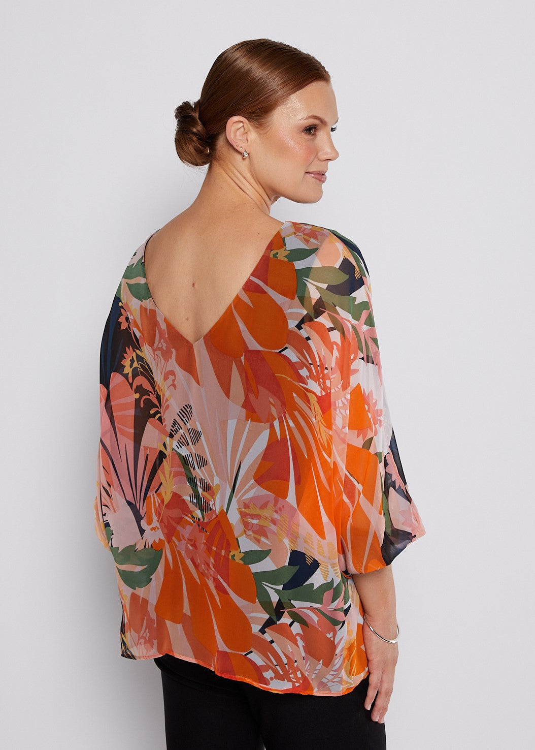 Bellini Crest Tropical Print Top
