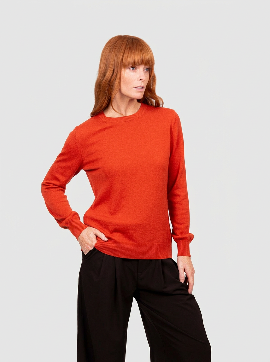 Cayenne crew neck knit sweater merino wool cashmere blend
