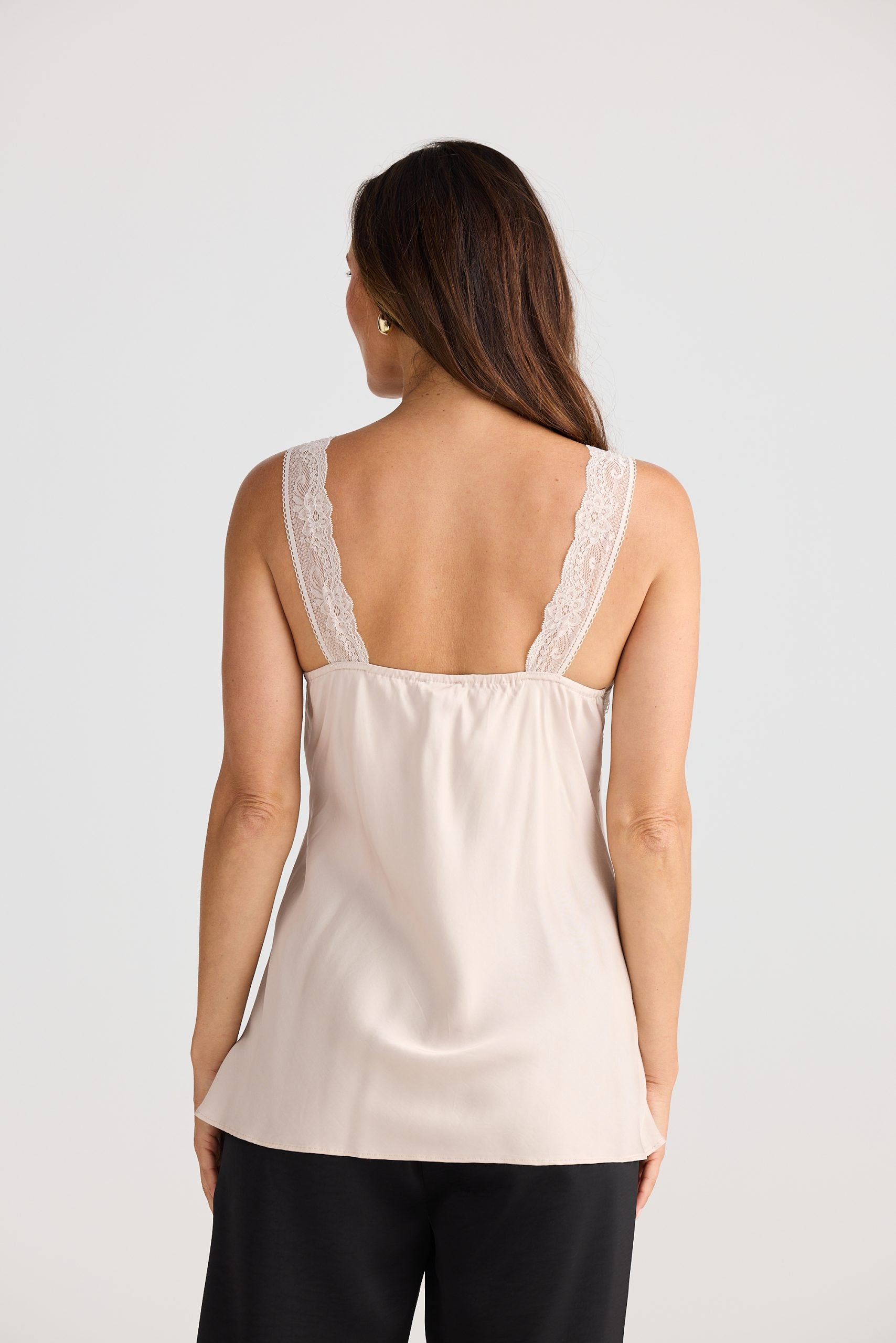 Lois lace trim satin camisole