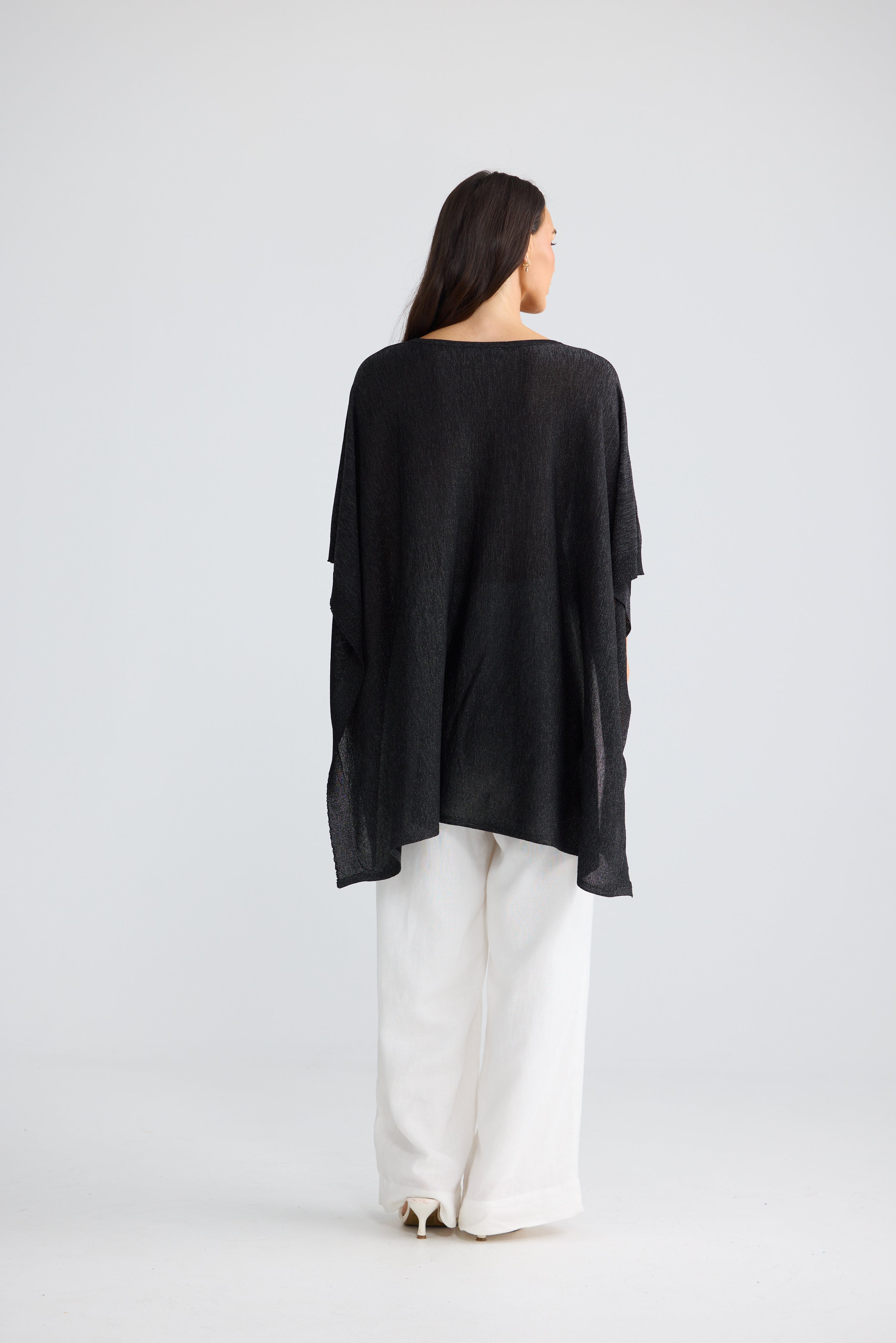 Pristine Shimmer Cape in Black with Silver & Champagne with Silver