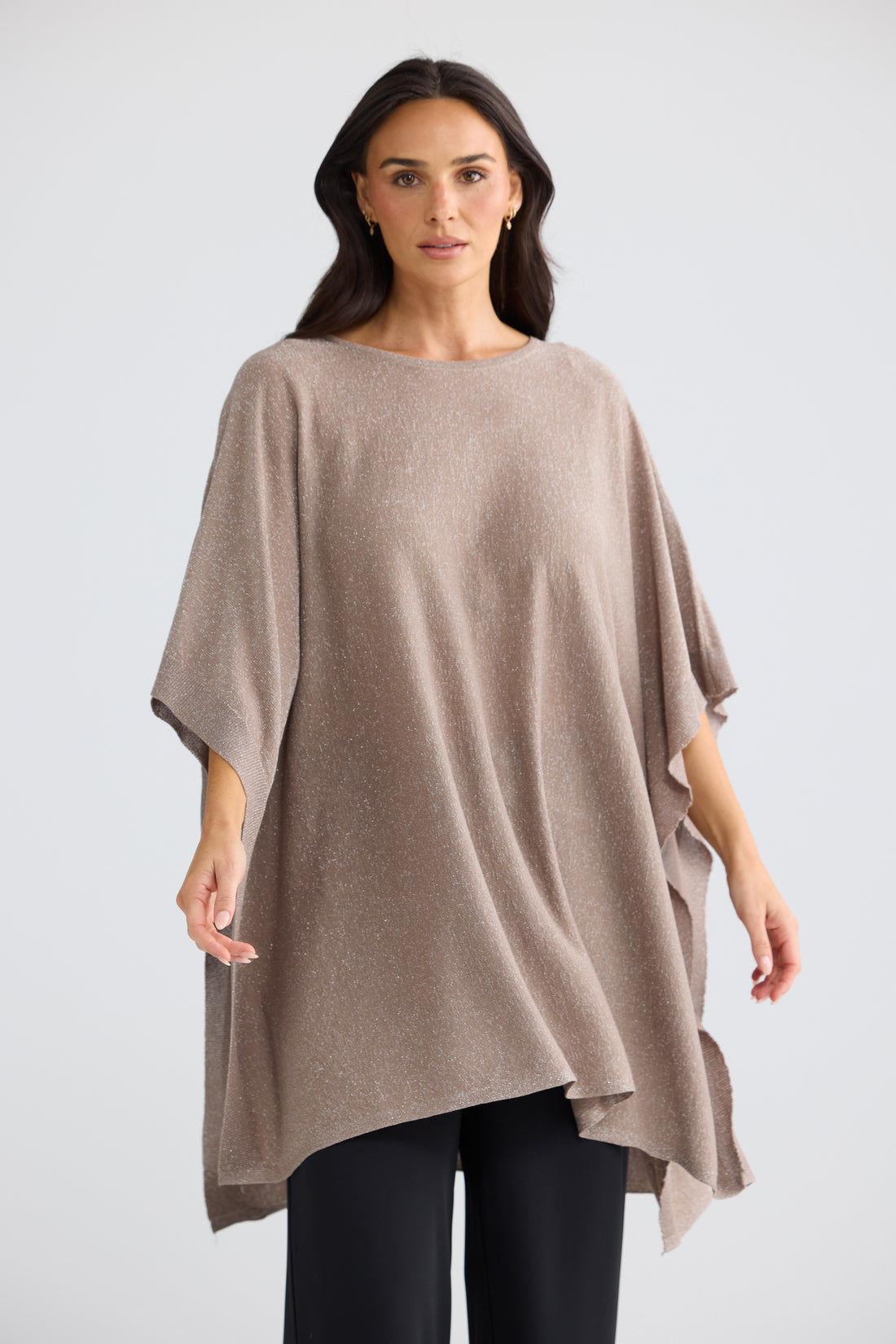 Pristine Shimmer Cape in Black with Silver & Champagne with Silver