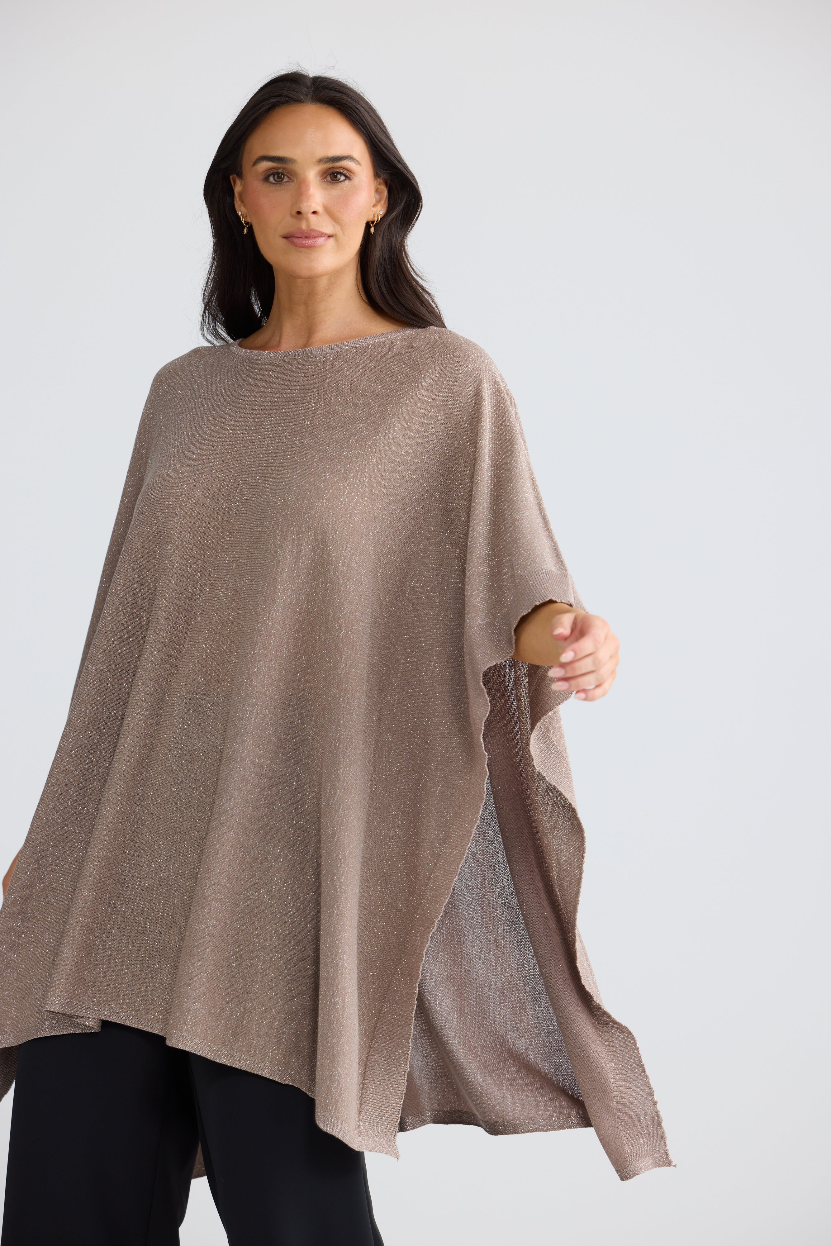 Pristine Shimmer Cape in Black with Silver & Champagne with Silver