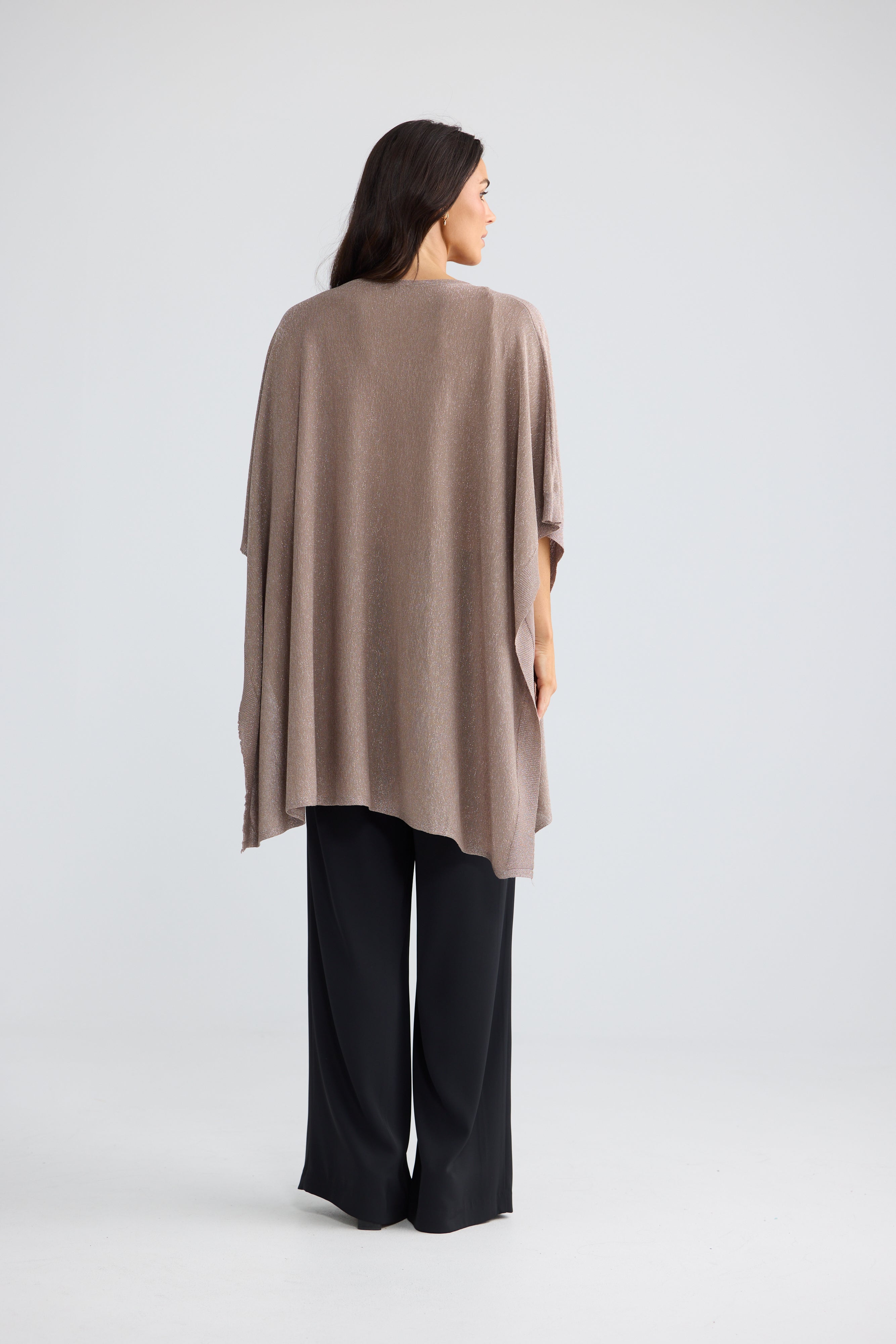 Pristine Shimmer Cape in Black with Silver & Champagne with Silver