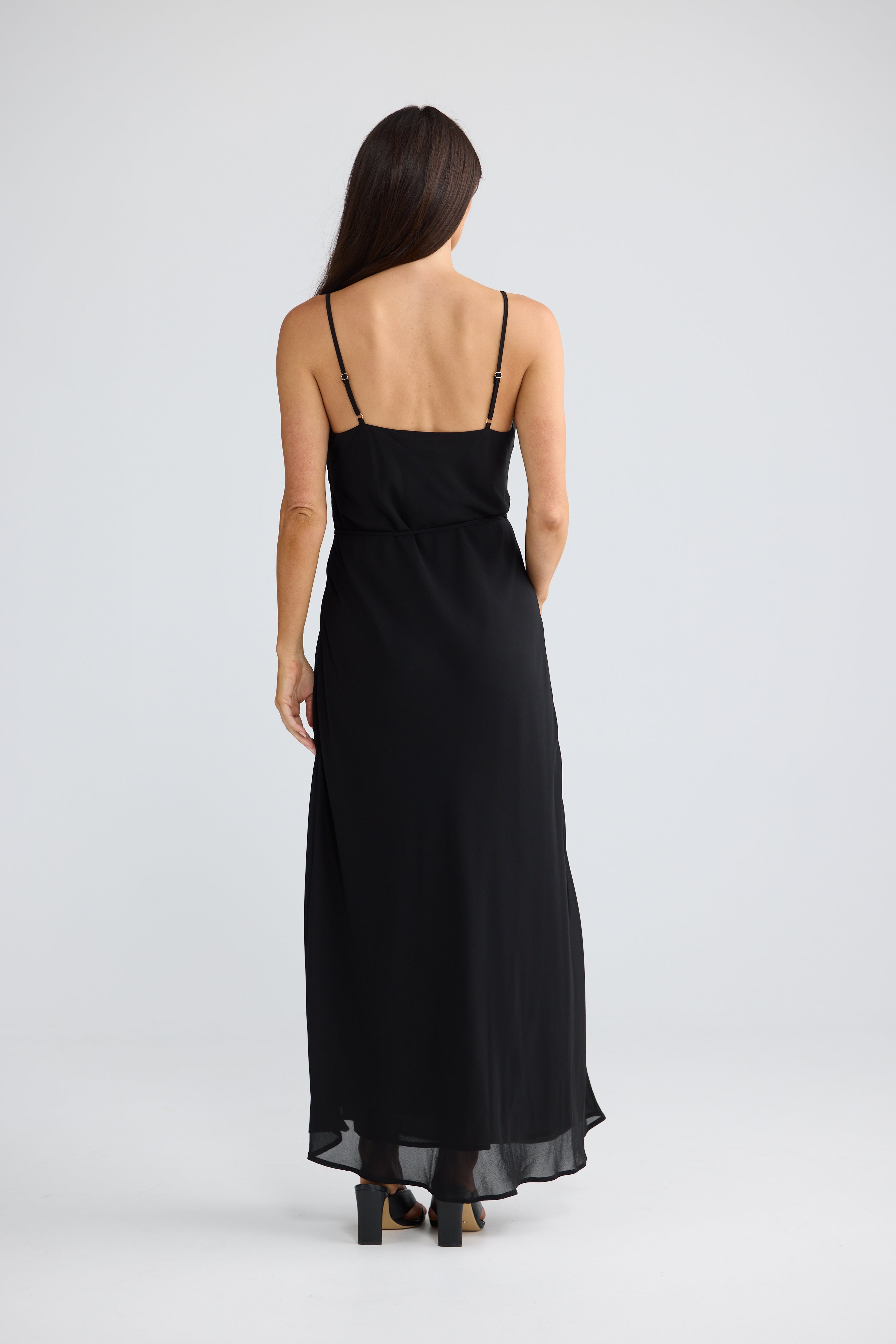 Elsbeth Black Spaghetti Strap Maxi Dress | Elegant Black Maxi Dress Australia