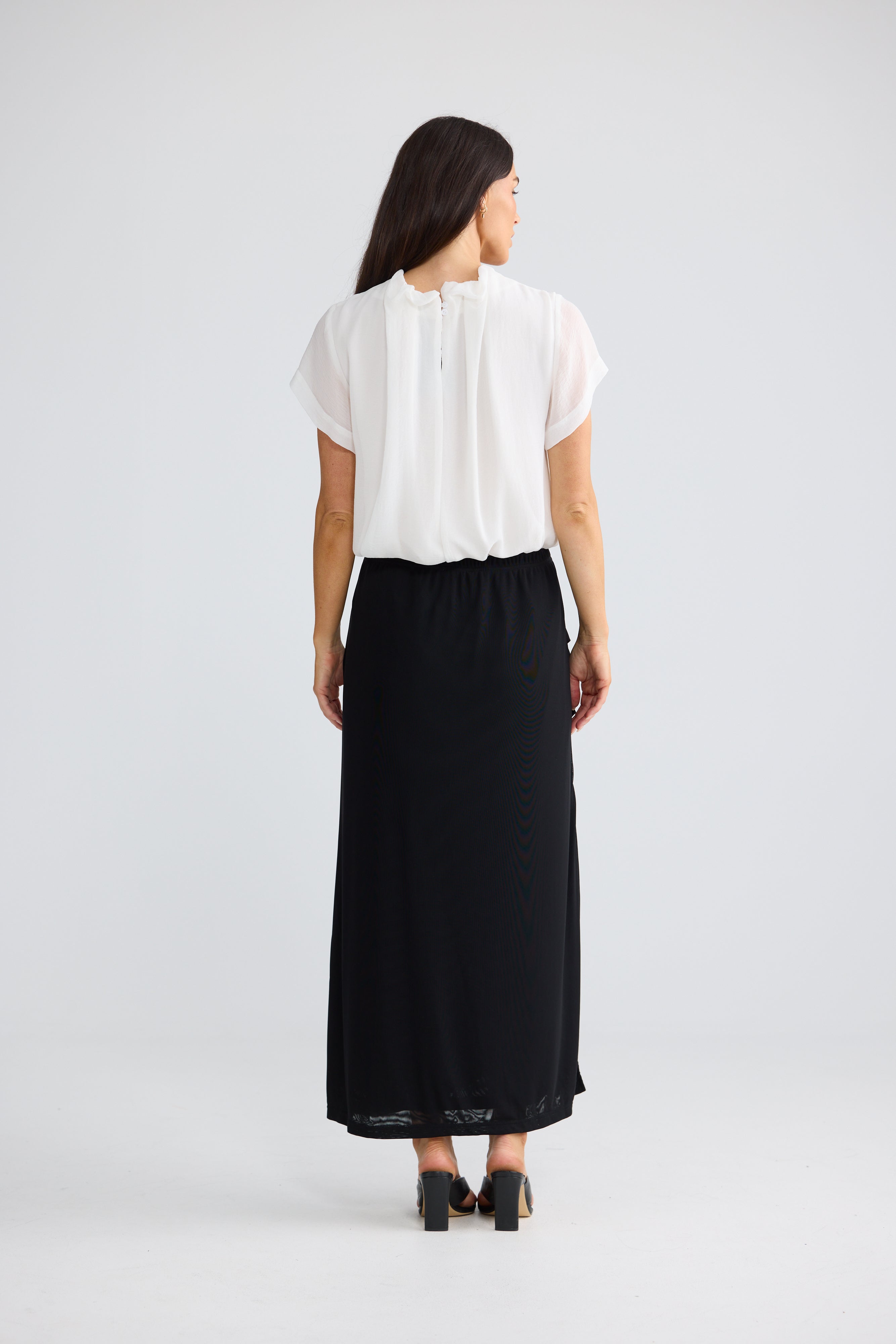 Francine Black Draped Maxi Skirt | Elegant Black Maxi Skirt Australia