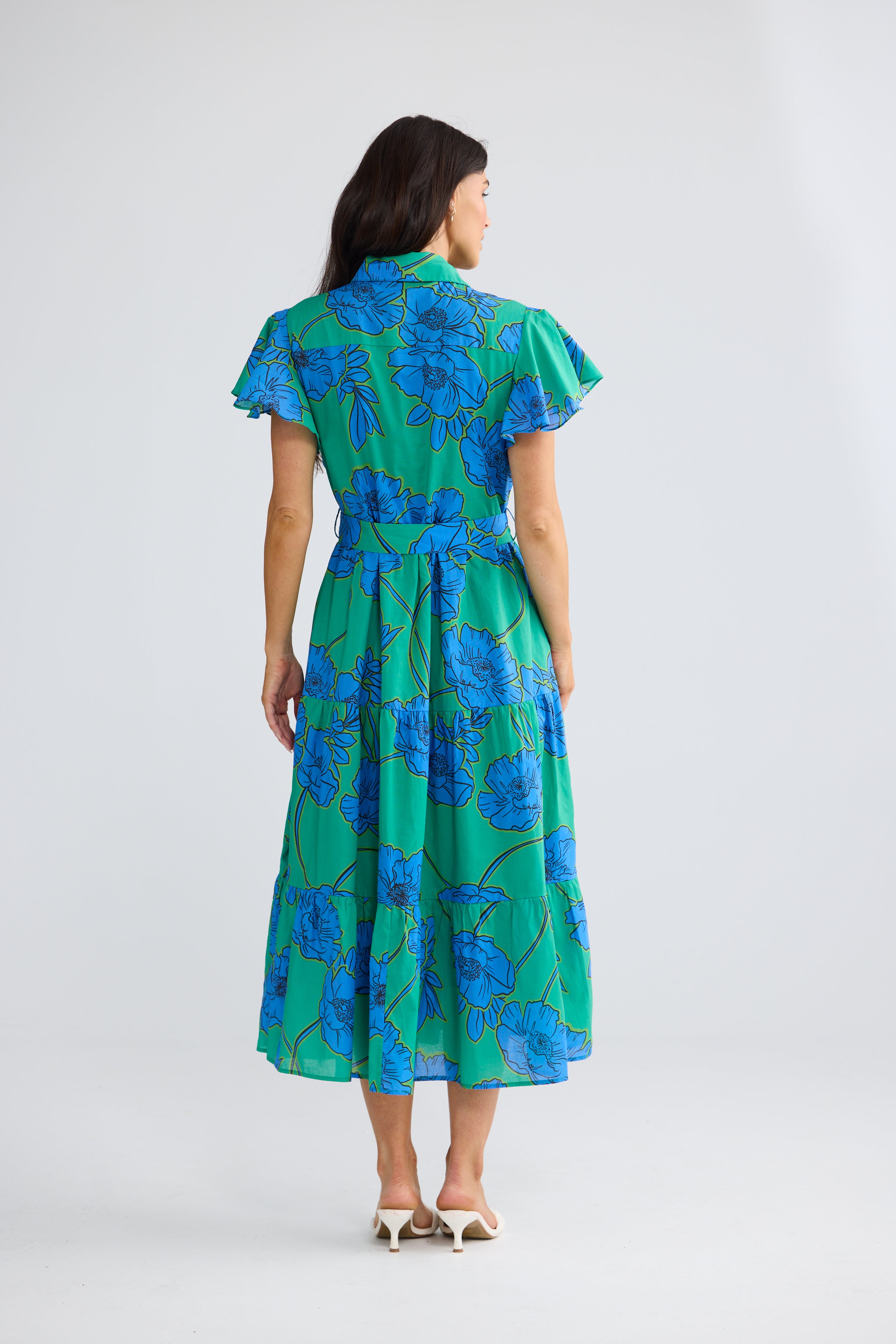 Alice Bloomsbury Floral Short Sleeve Midi Dress | Elegant Floral Midi Dress Australia