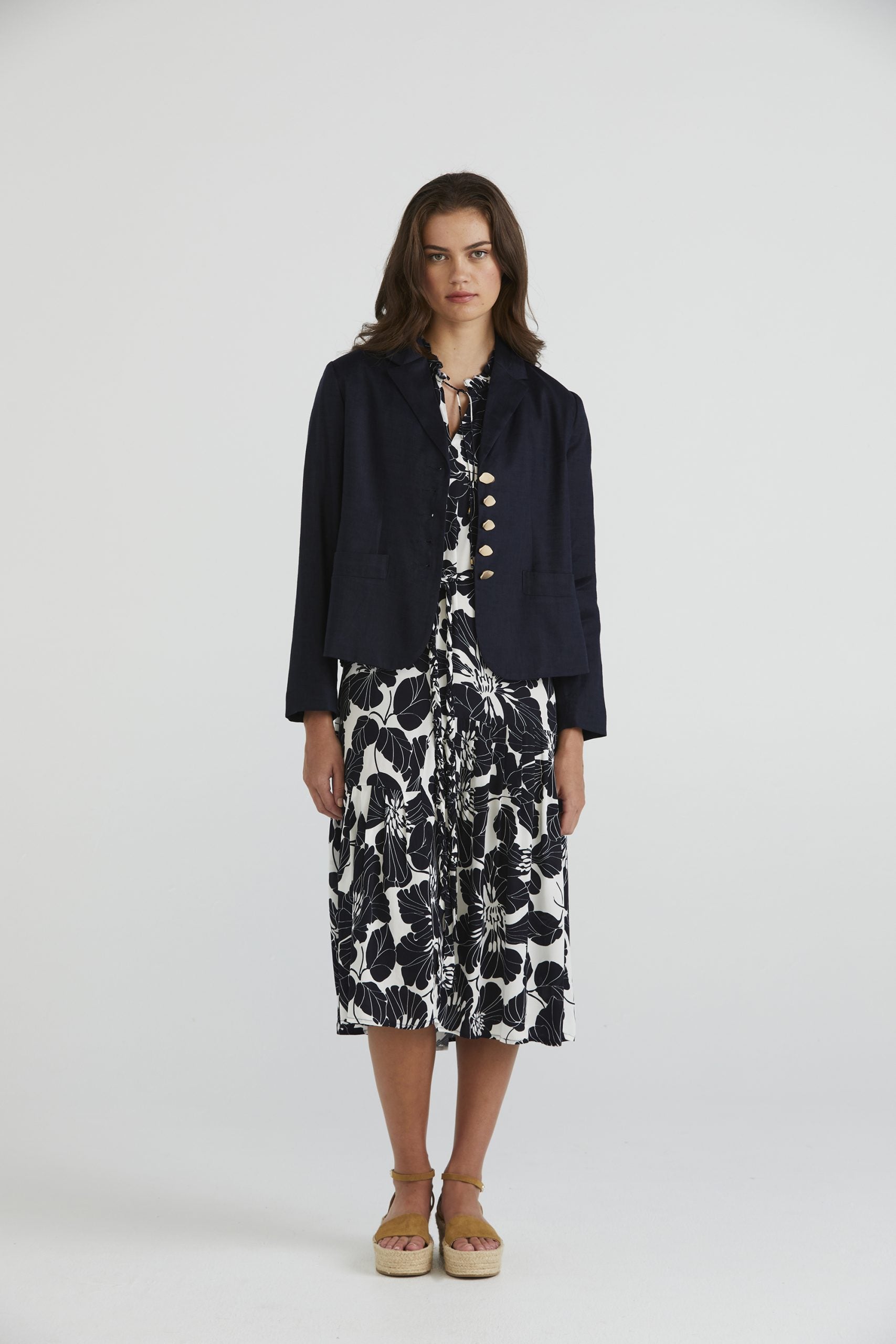 Lania Broadway Jacket | Linen Blend Designer Blazer