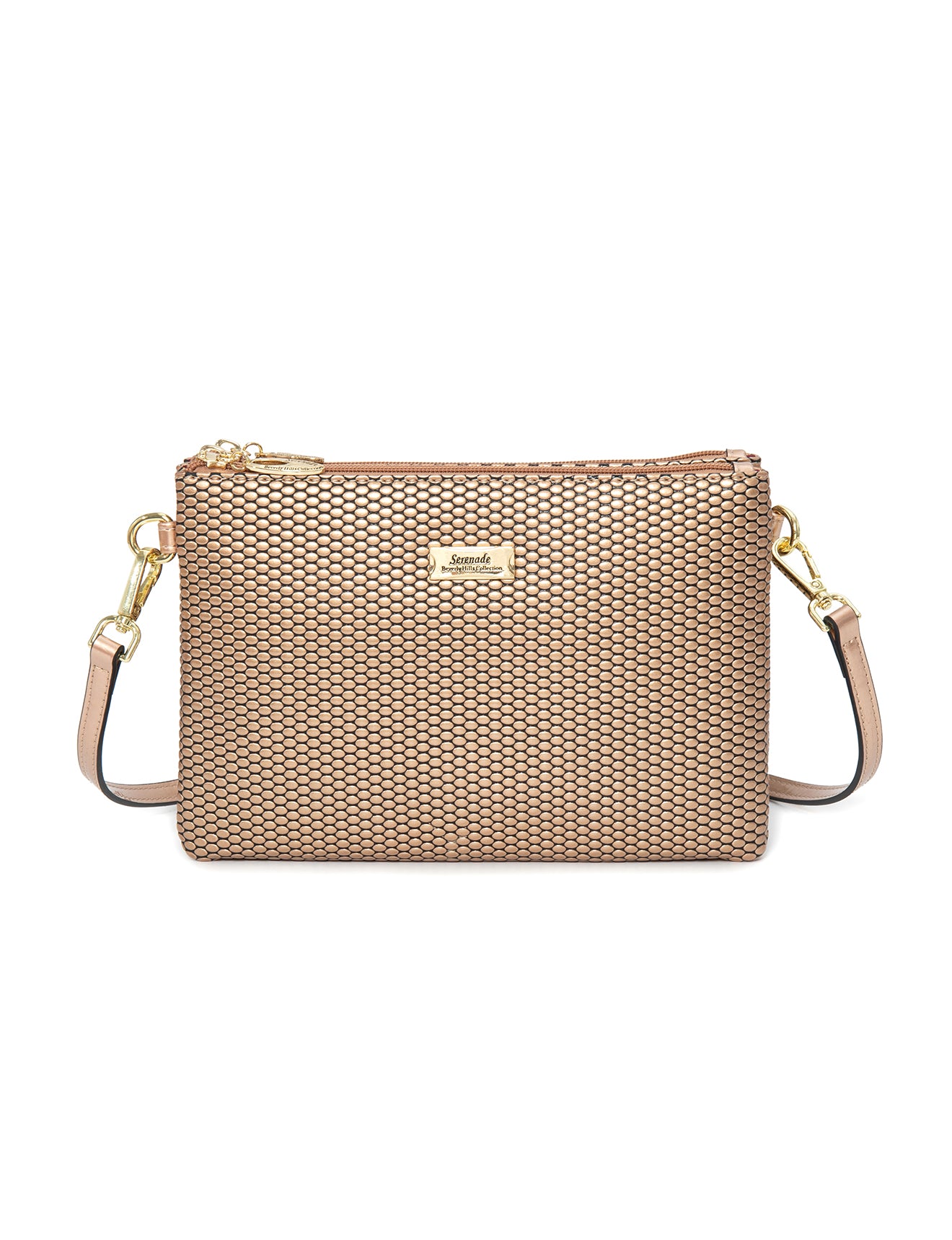 COSMO Leather Rose Gold Handbag | Elegant Metallic Finish Luxury Bag Australia