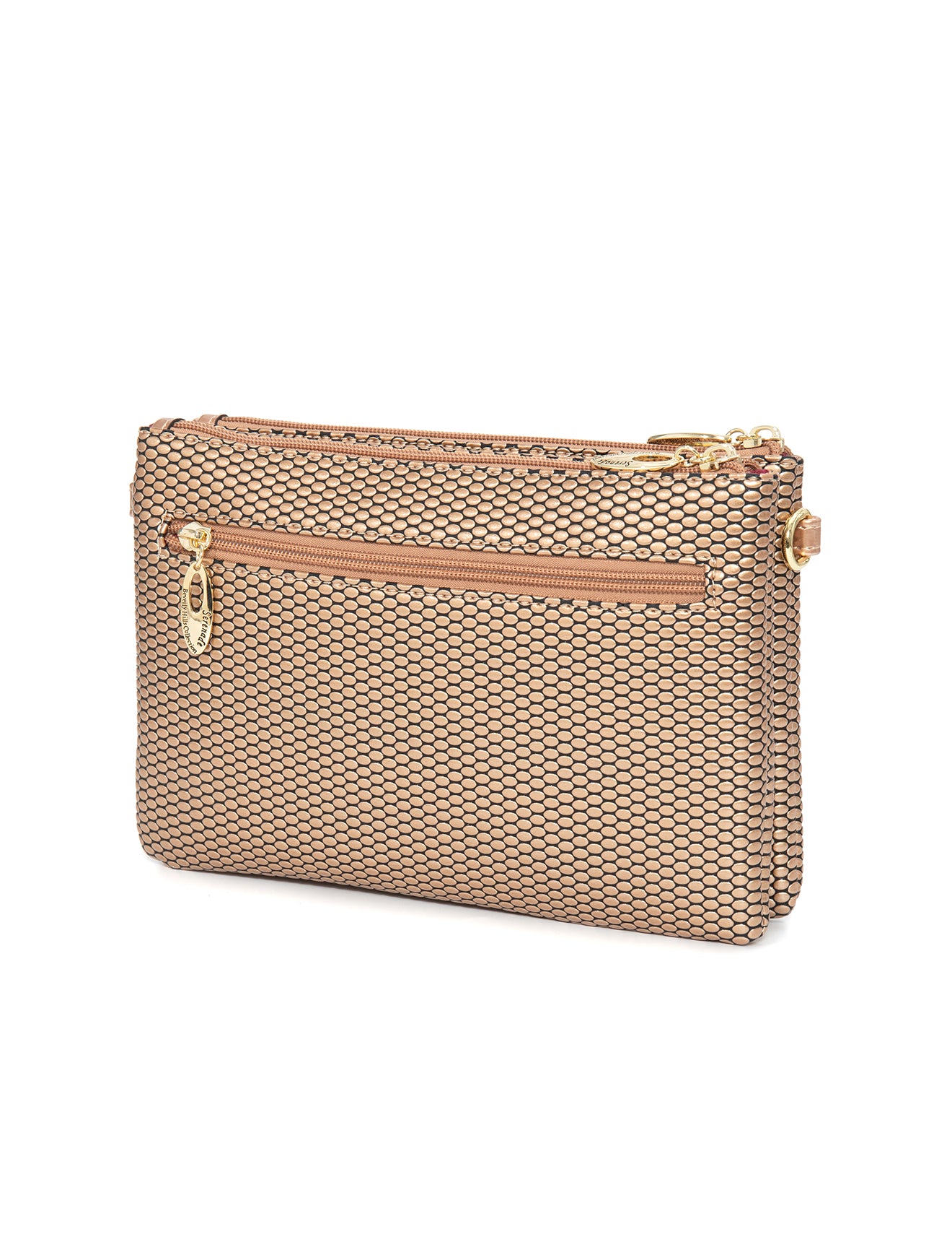 COSMO Leather Rose Gold Handbag | Elegant Metallic Finish Luxury Bag Australia