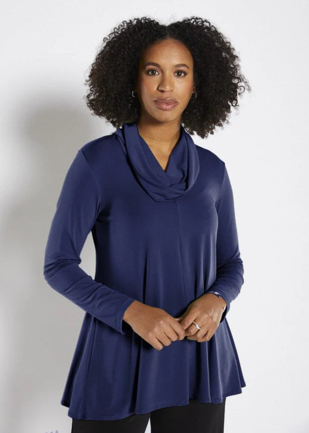 Long sleeve cowl neck tunic top