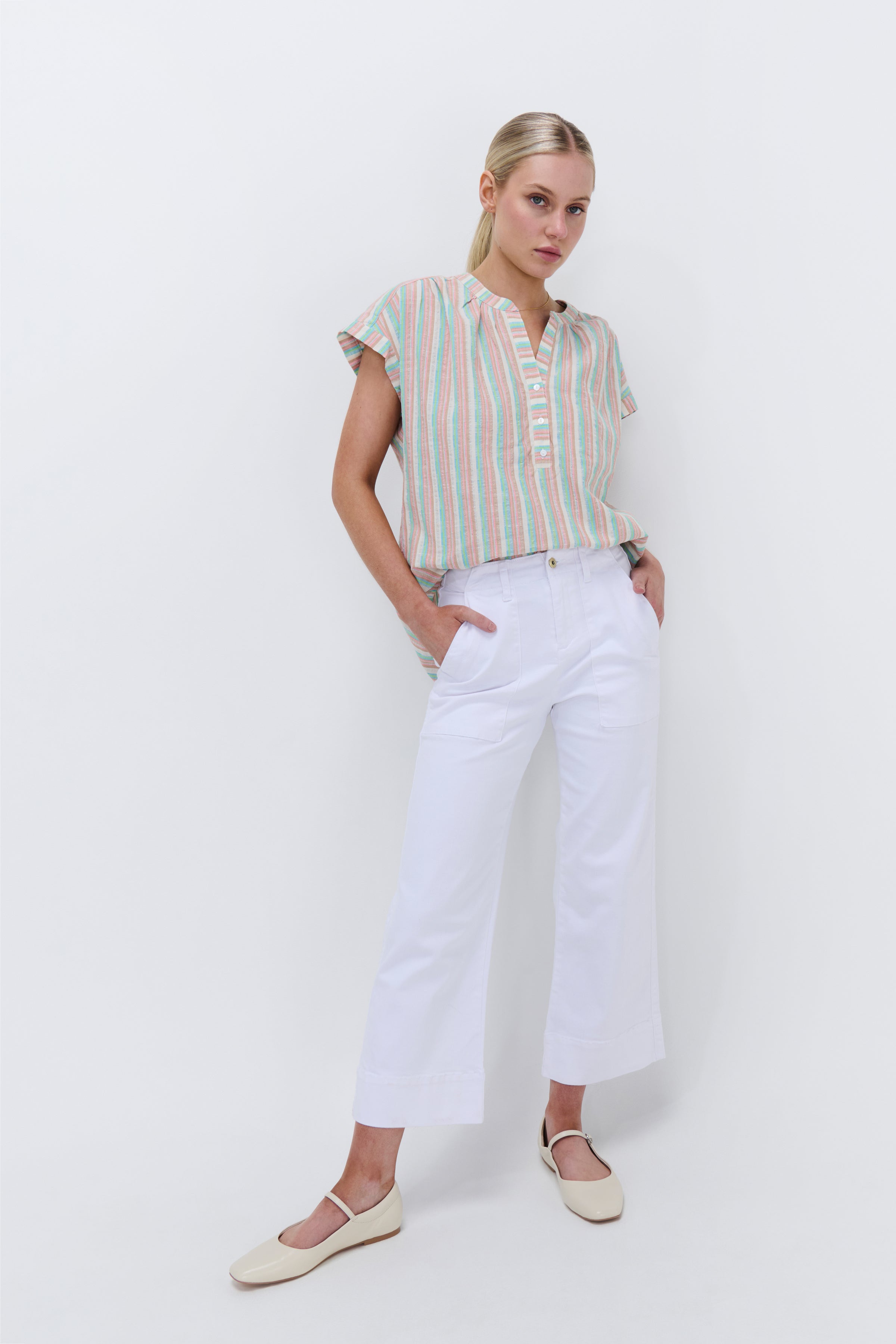 Celeste Snow White Cropped Pants | Elegant Women’s Pants Australia