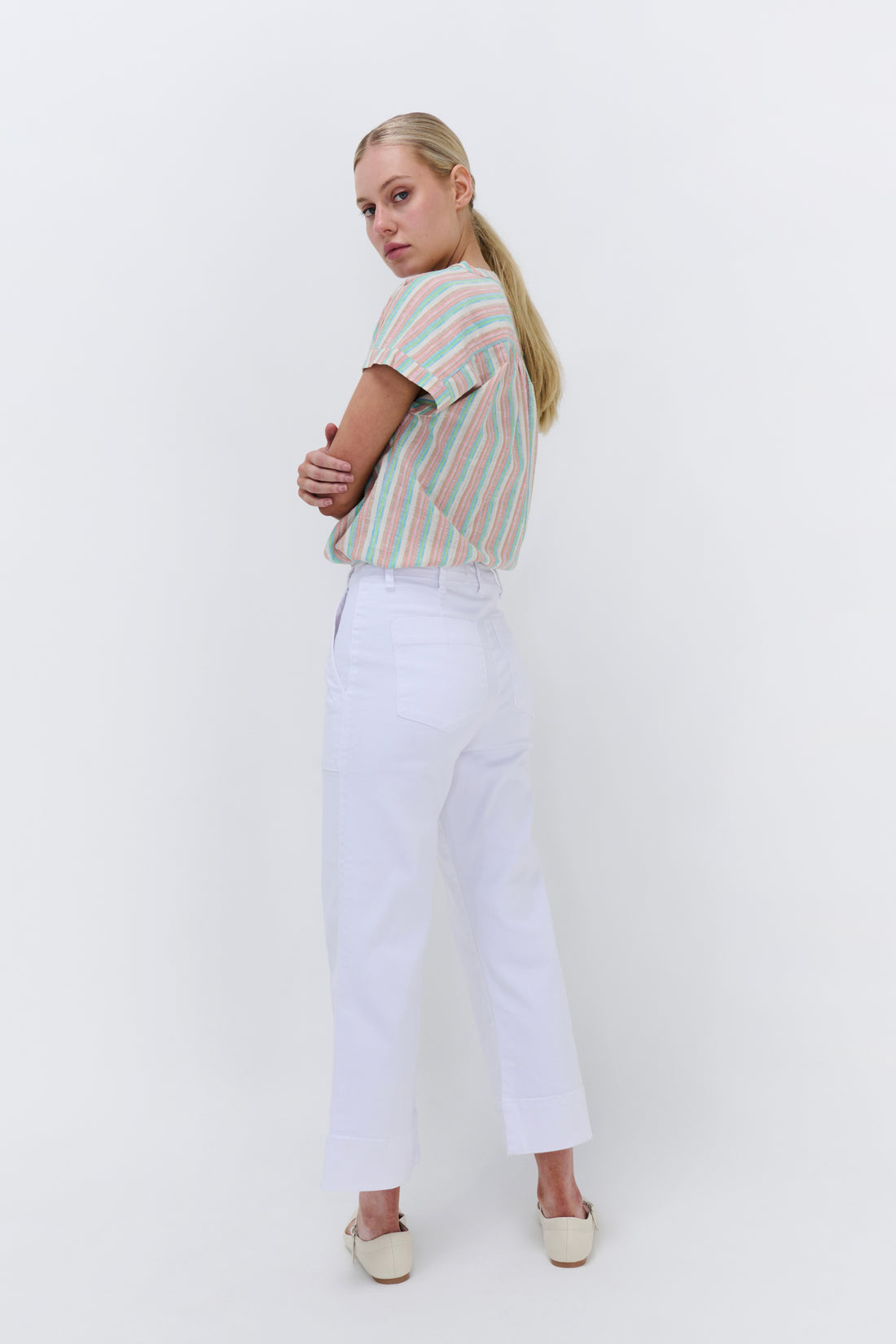 Celeste Snow White Cropped Pants | Elegant Women’s Pants Australia