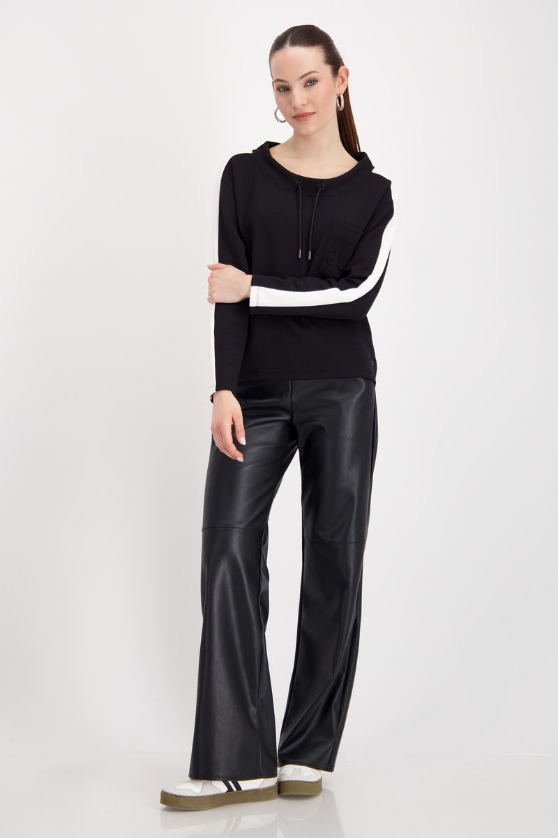 Contrast stripe knit jumper women
