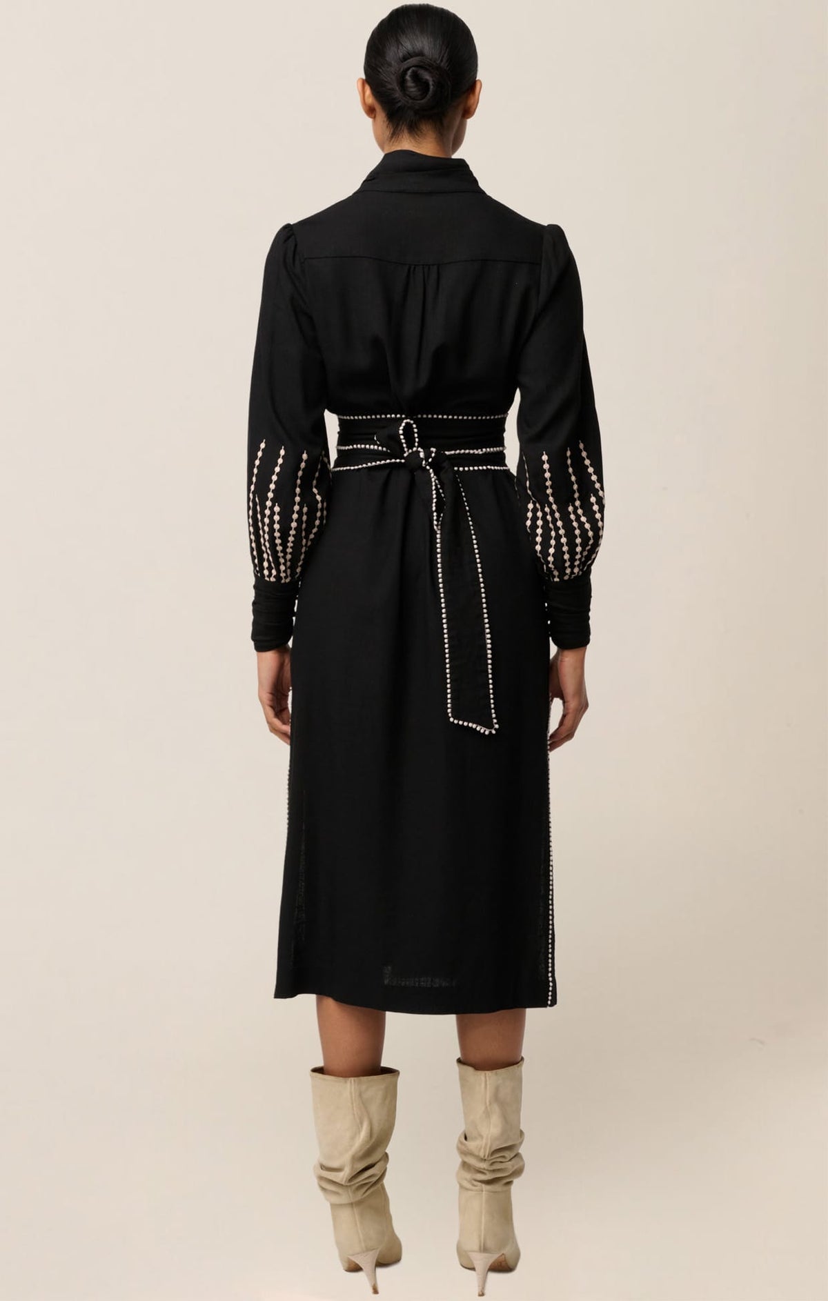 Edith Column Dress In Black by Sacha Drake - image 7