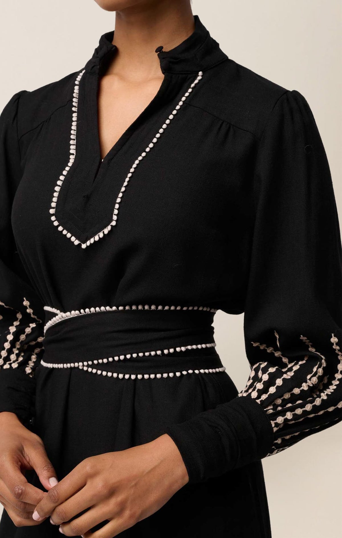Edith Column Dress In Black by Sacha Drake - image 5