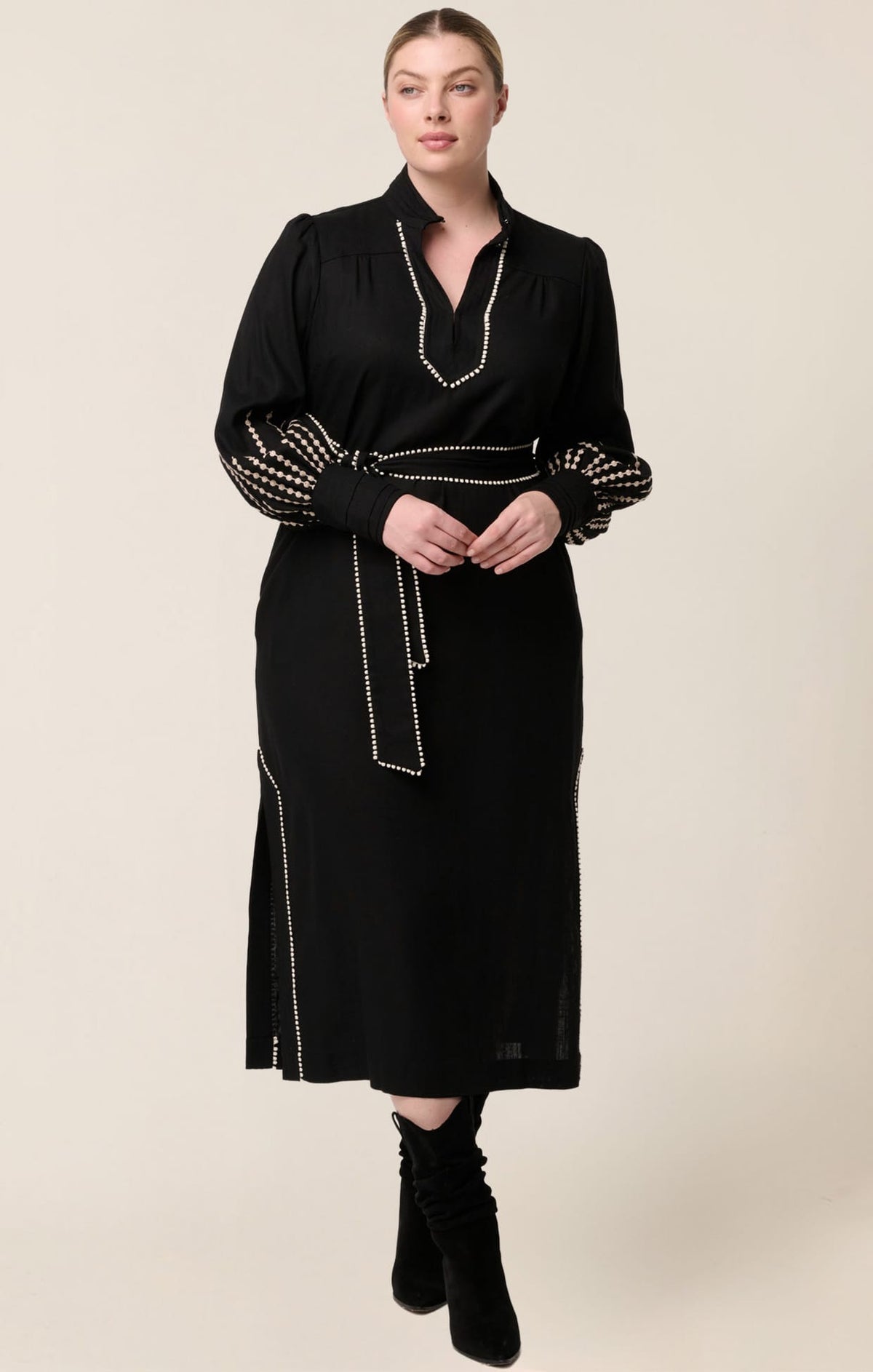 Edith Column Dress In Black by Sacha Drake - image 2