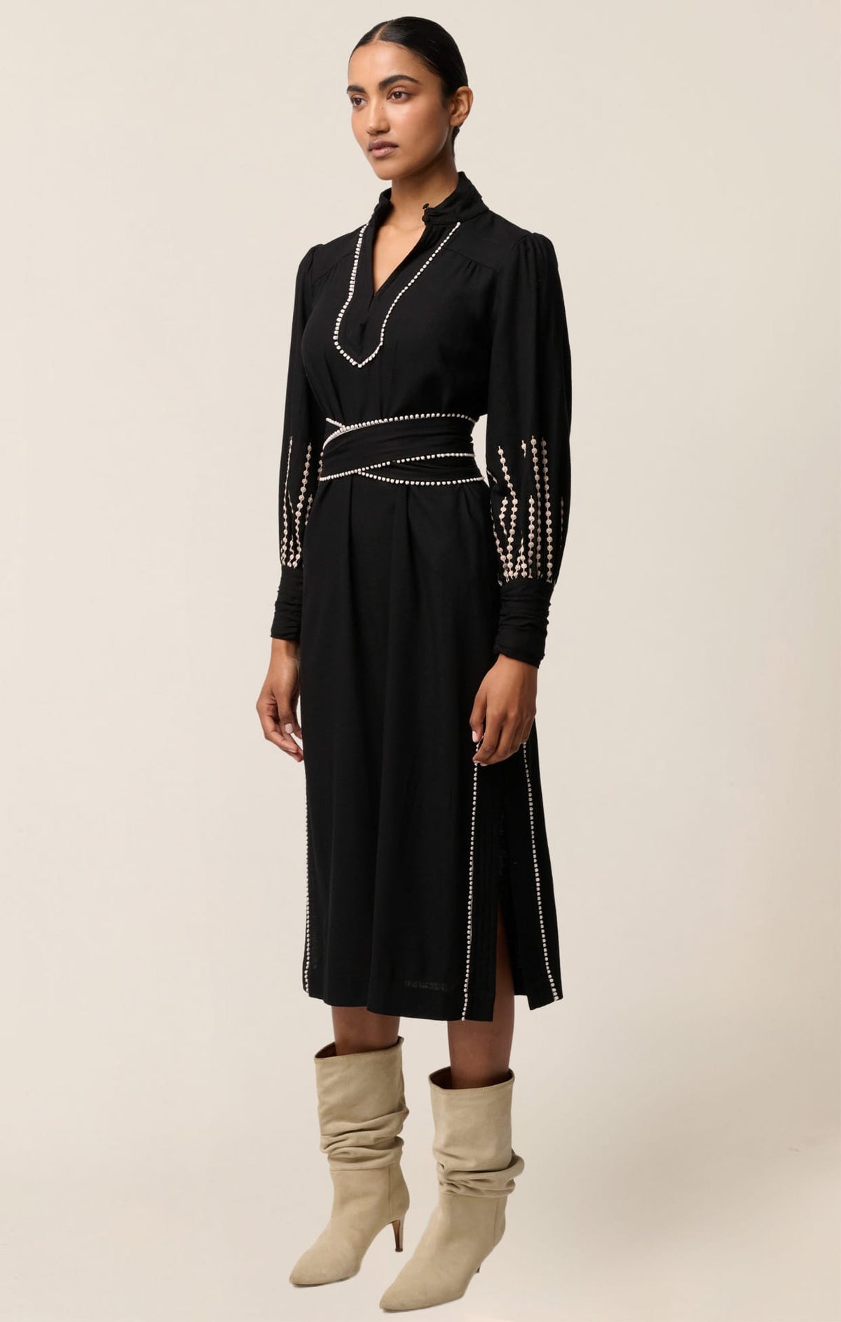 Edith Column Dress In Black by Sacha Drake - image 3