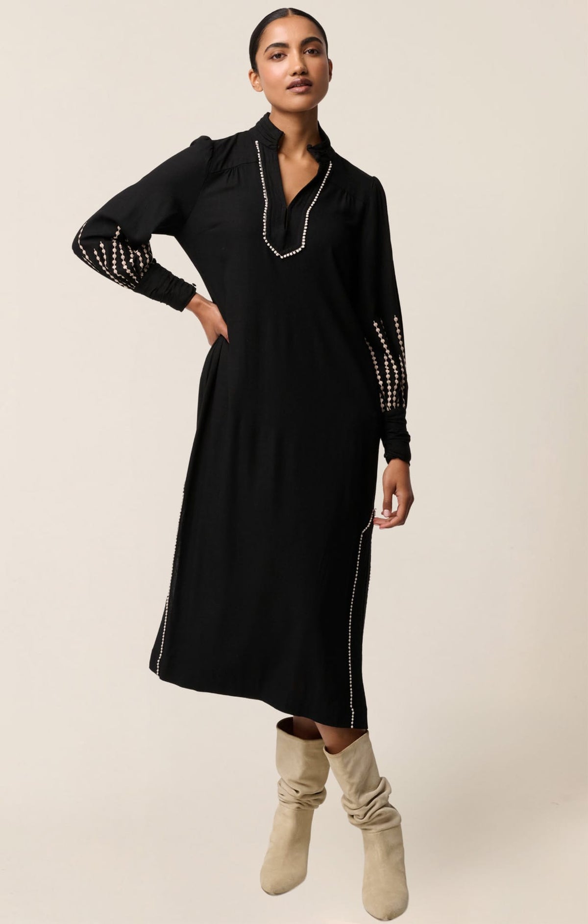 Edith Column Dress In Black by Sacha Drake - image 4