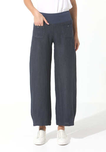 Elizabeth Scott linen pants front pockets women
