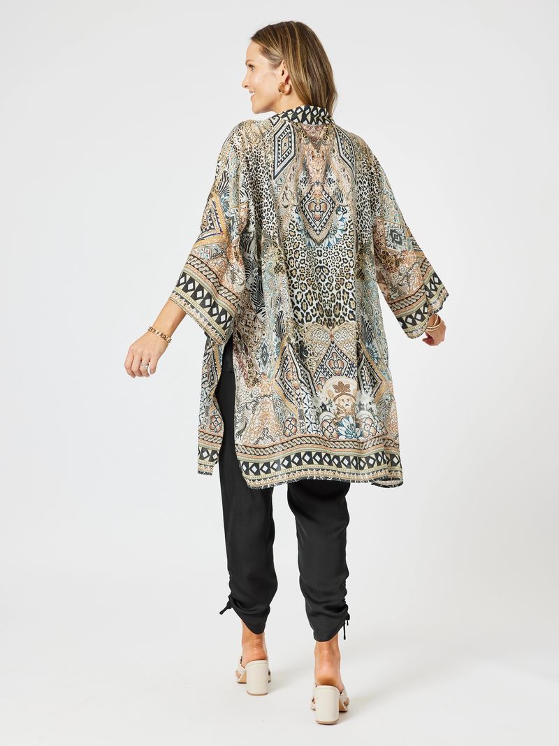 Elegant embellished long kimono Emerson