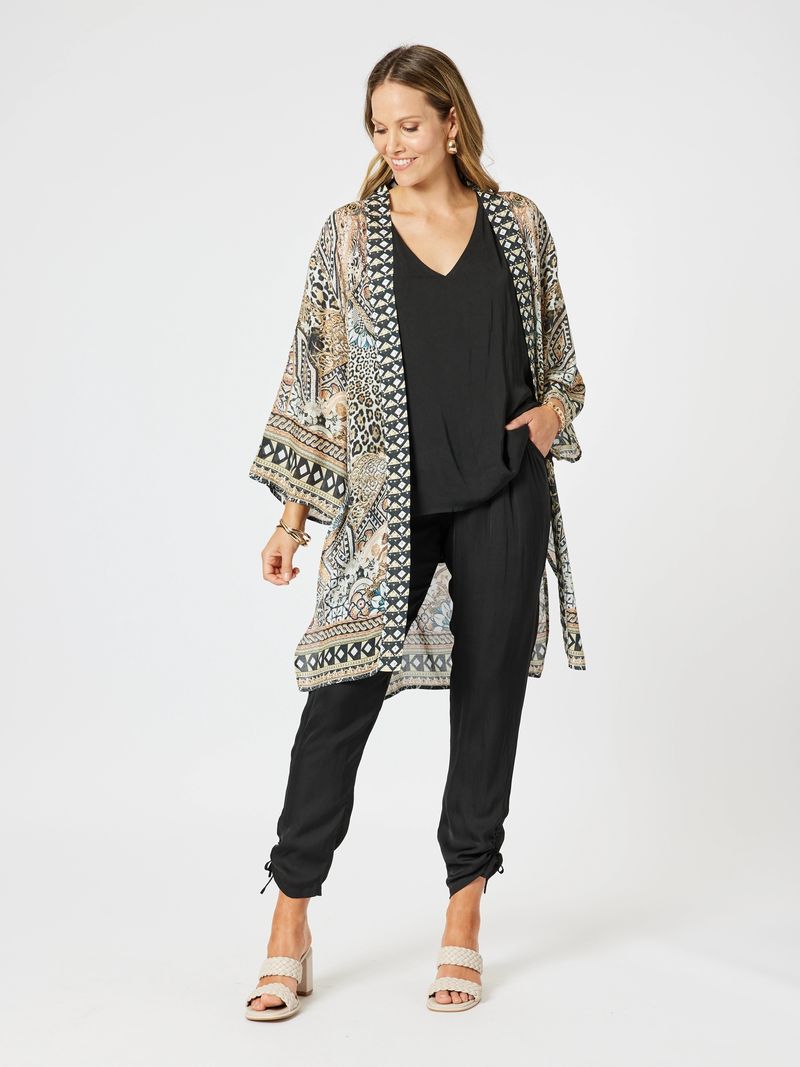 Emerson longline embellished kimono