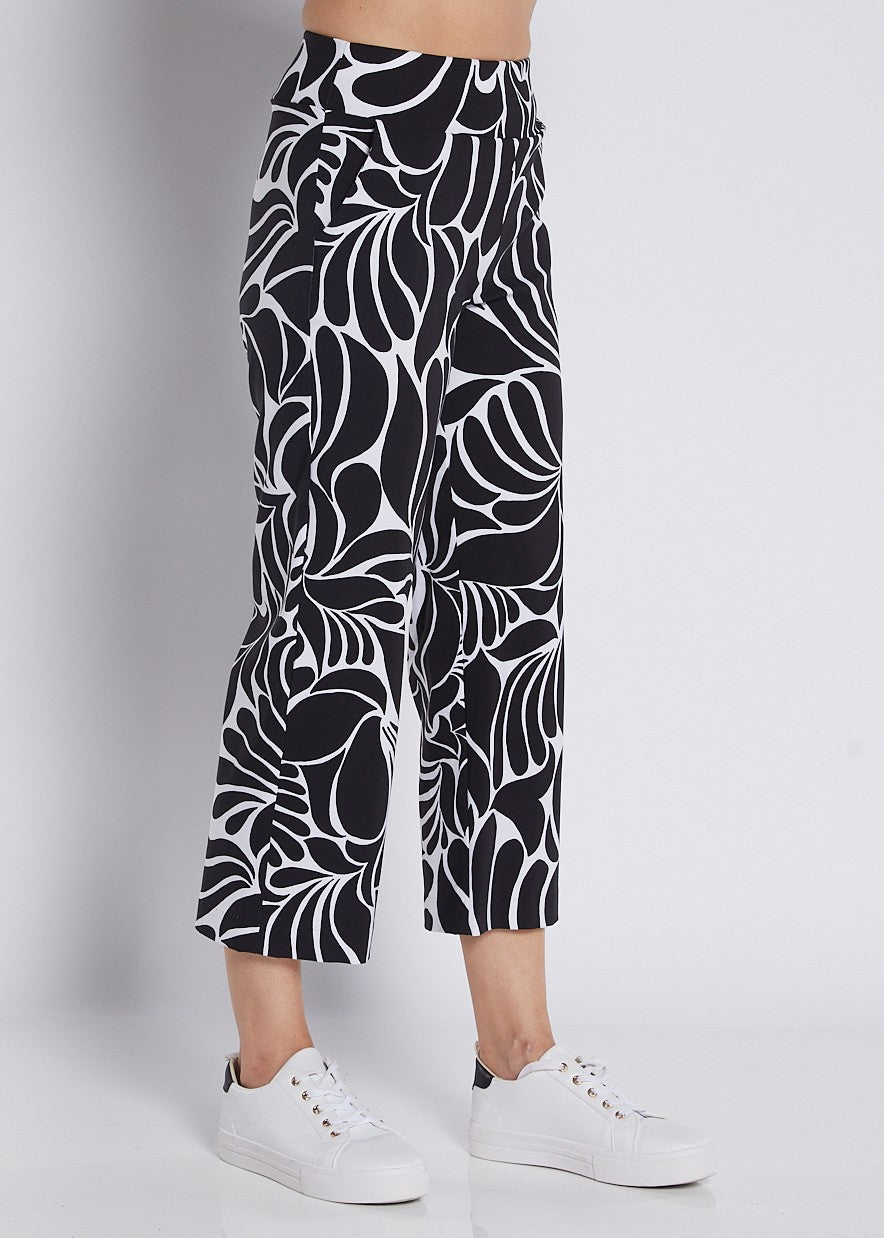 Monochrome Abstract Print Cropped Pants – Modern Street Style Fit