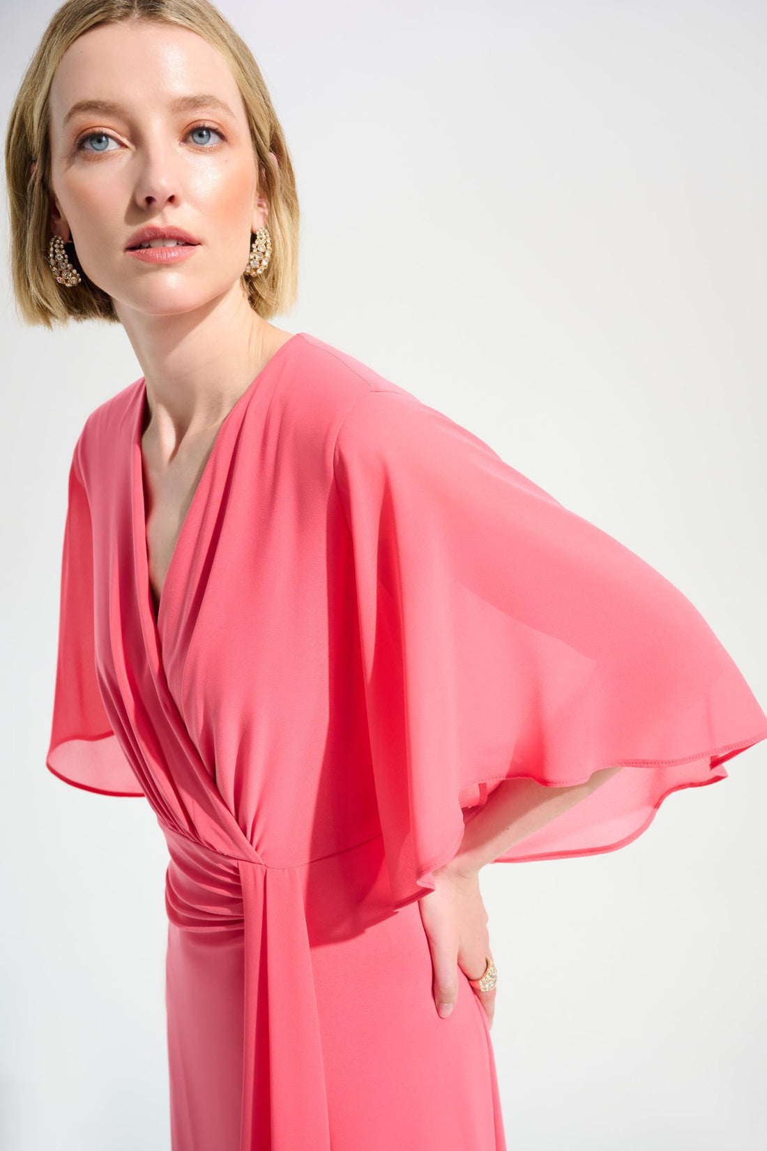 Fit and Flare Dress With Chiffon Draped Sash | Elegant Event Dress Australia