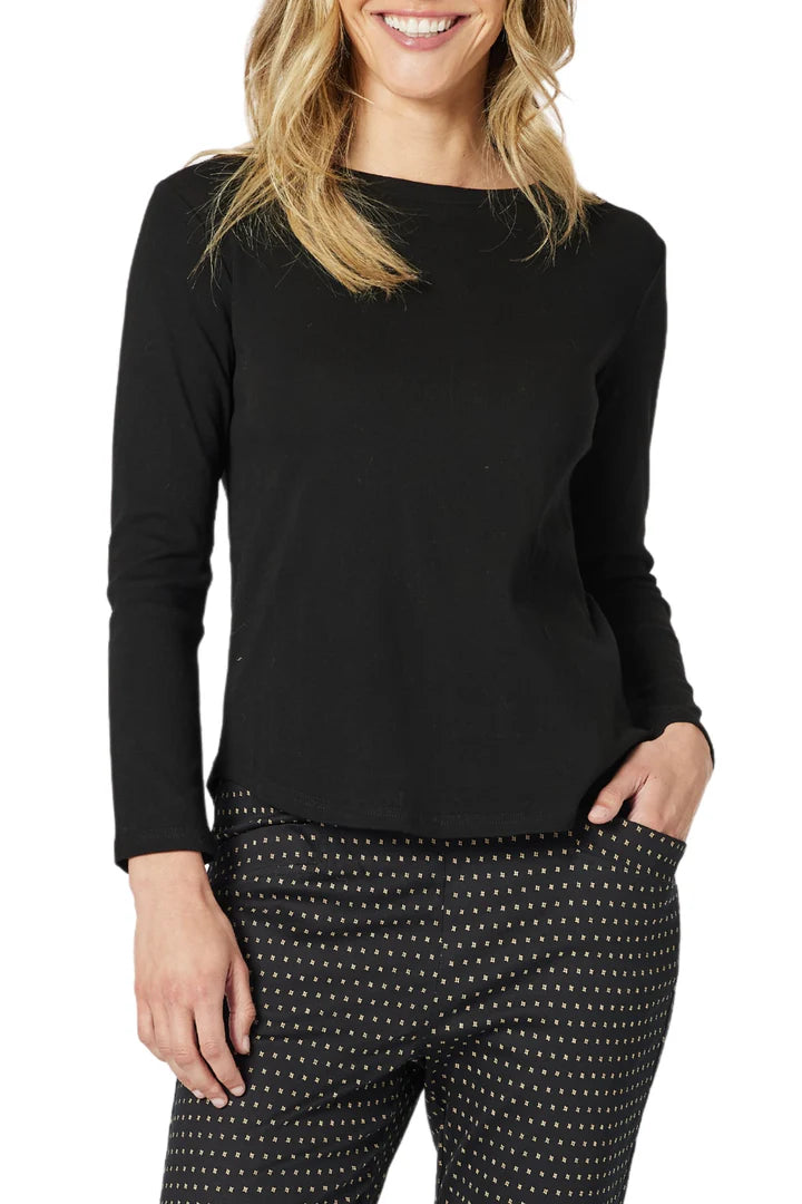 Crew neck cotton elastane top