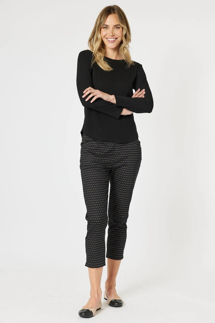 Crew neck cotton elastane top