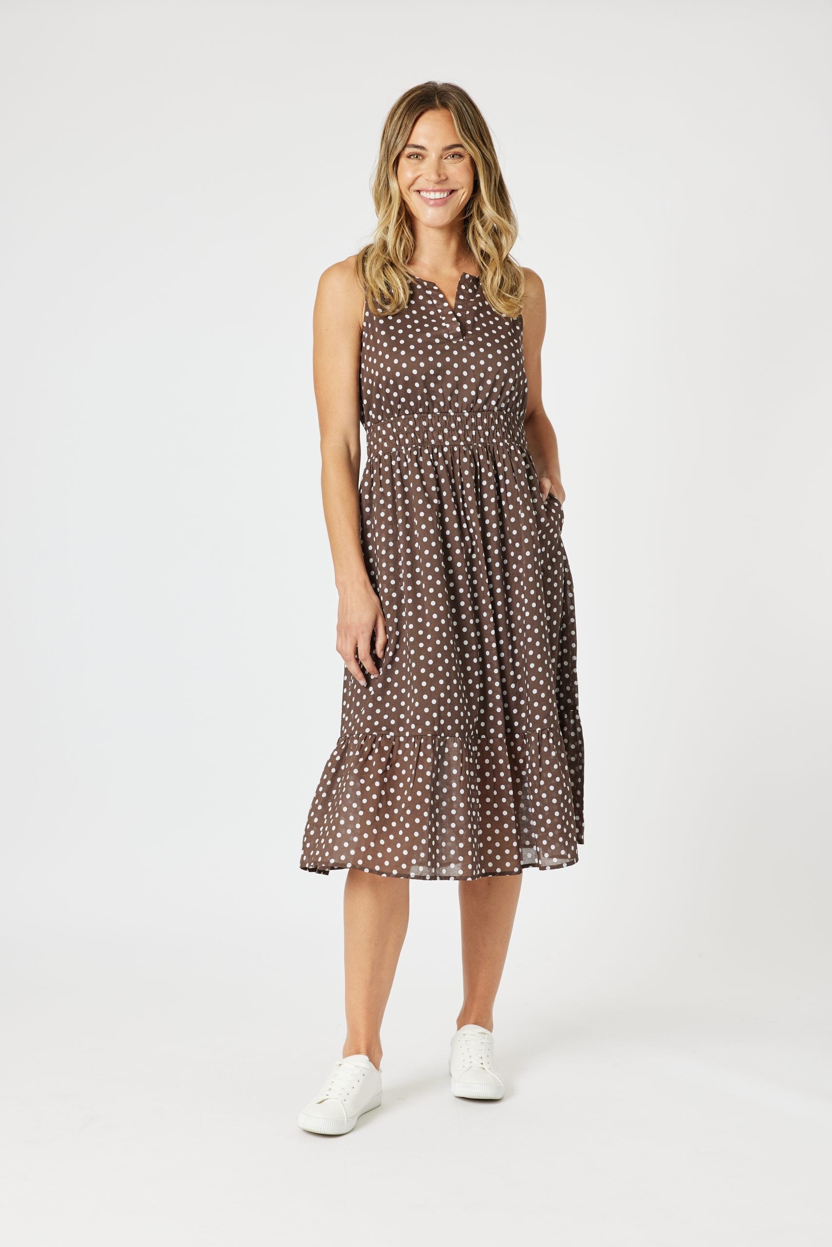 Get Spotty Dress | Women’s Cotton Polka Dot Midi Dress Australia