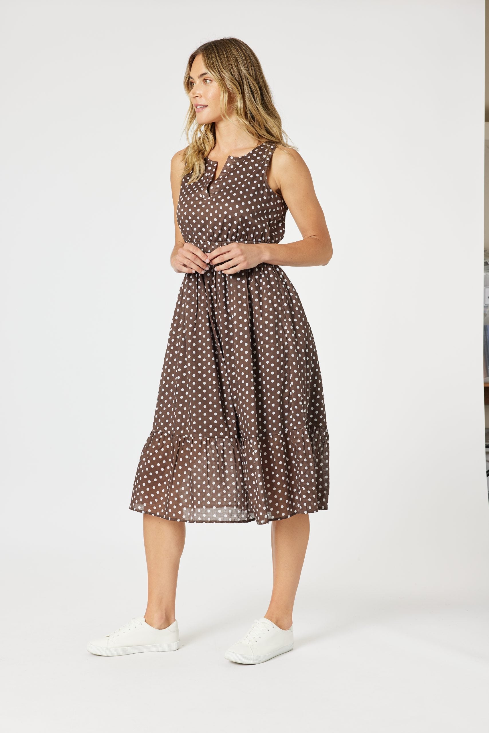 Get Spotty Dress | Women’s Cotton Polka Dot Midi Dress Australia