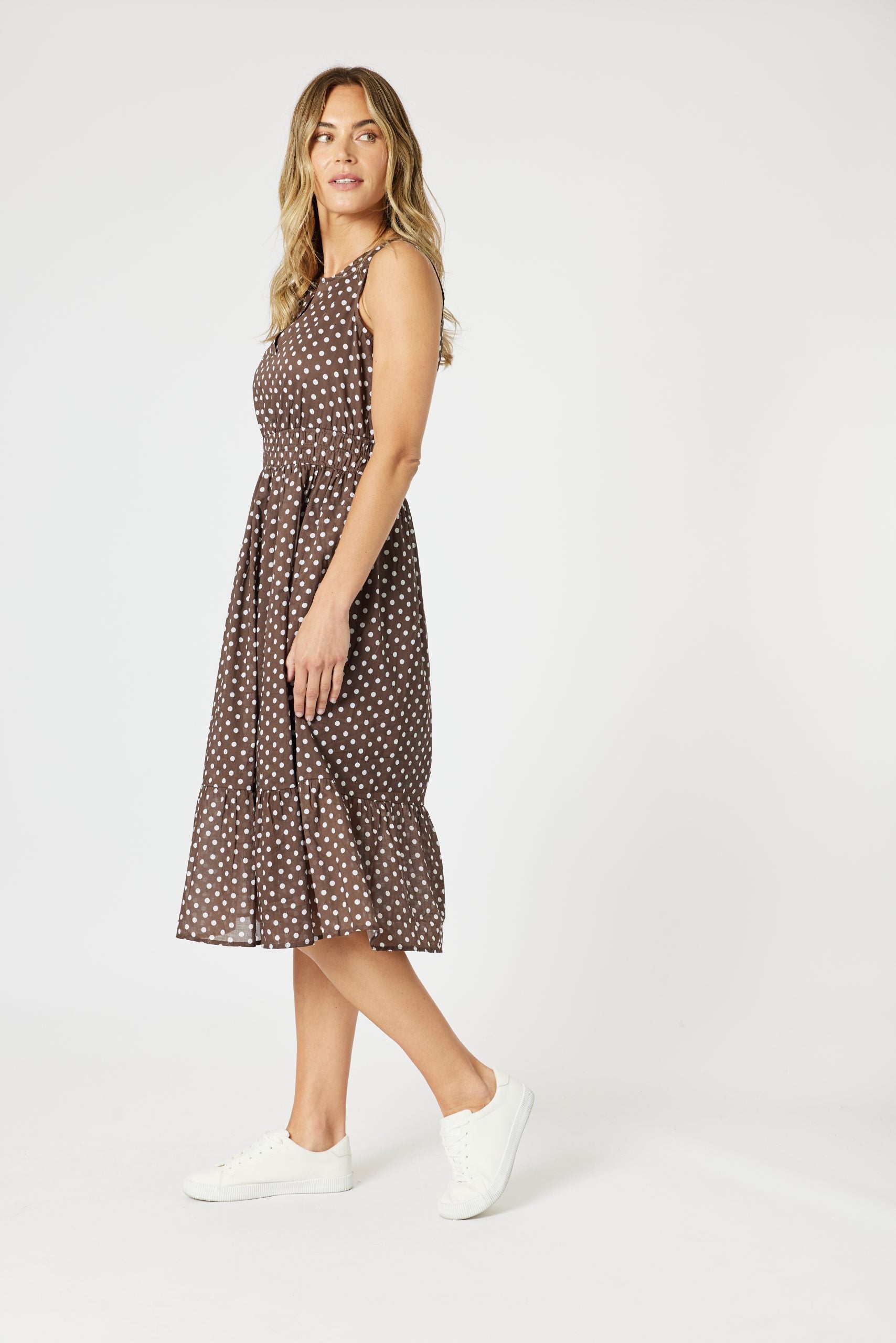 Get Spotty Dress | Women’s Cotton Polka Dot Midi Dress Australia