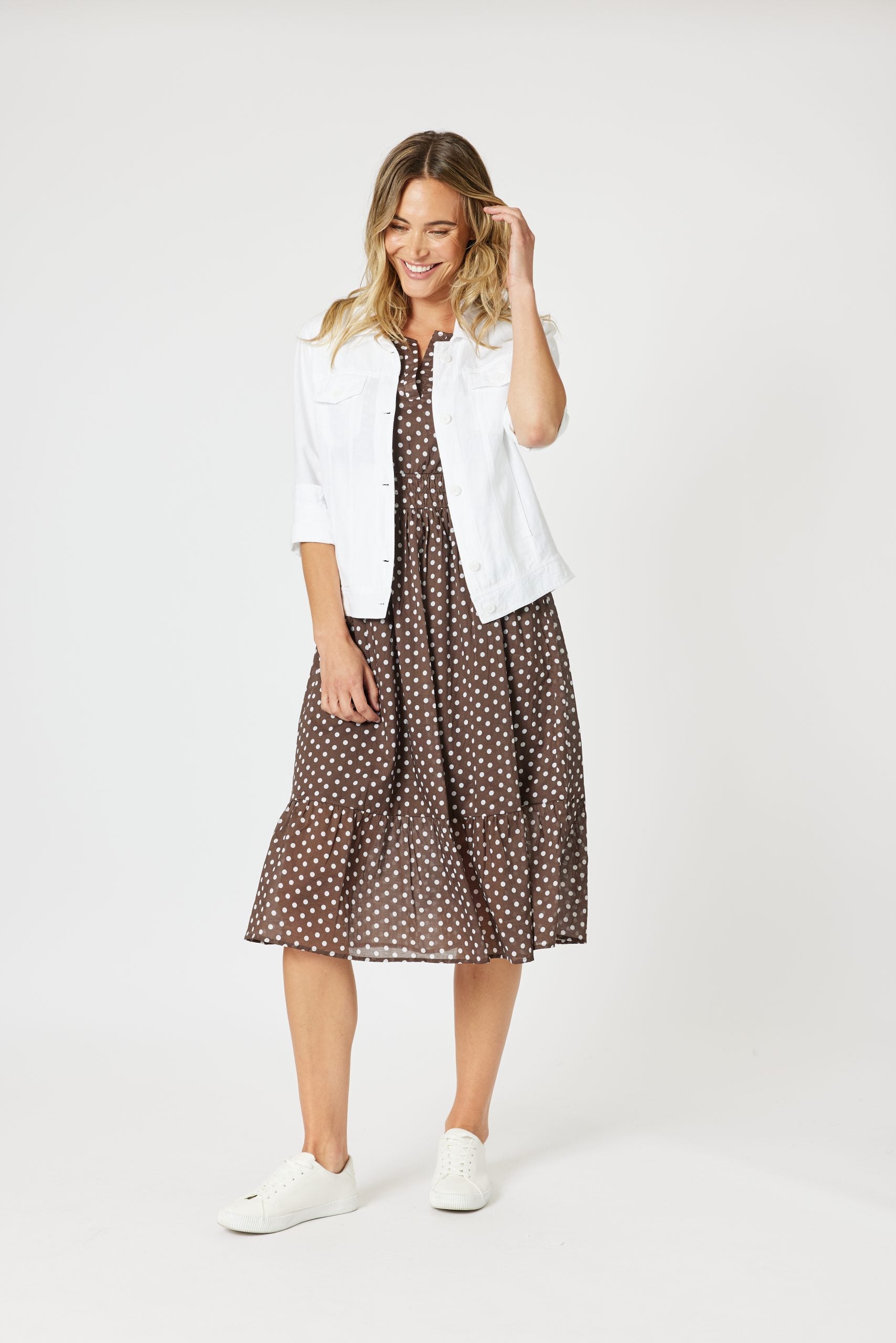 Get Spotty Dress | Women’s Cotton Polka Dot Midi Dress Australia