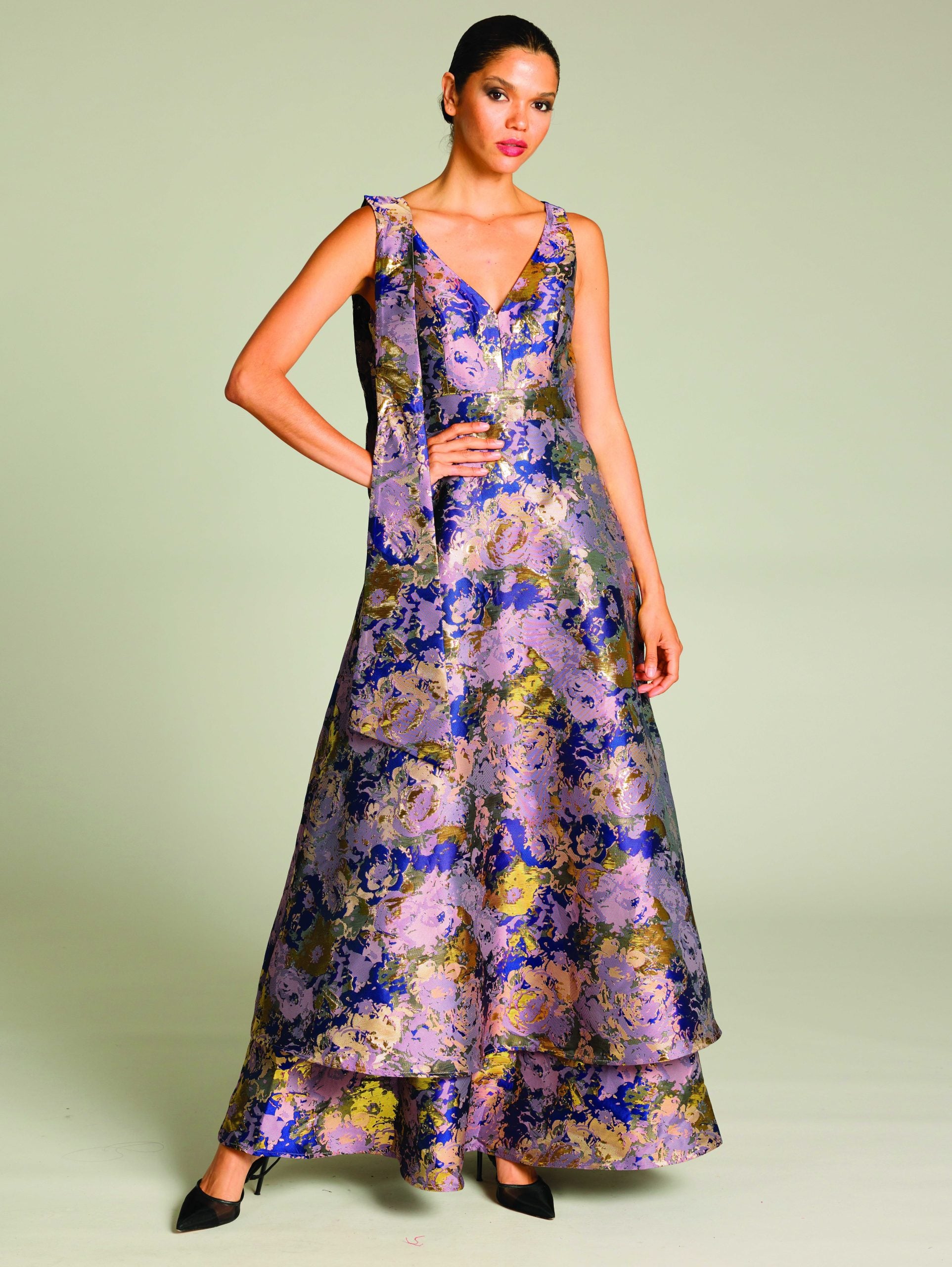 Bria Bow Maxi | Floral Statement Maxi Dress
