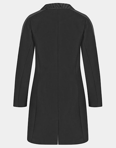 Black recycled polyester wrap jacket
