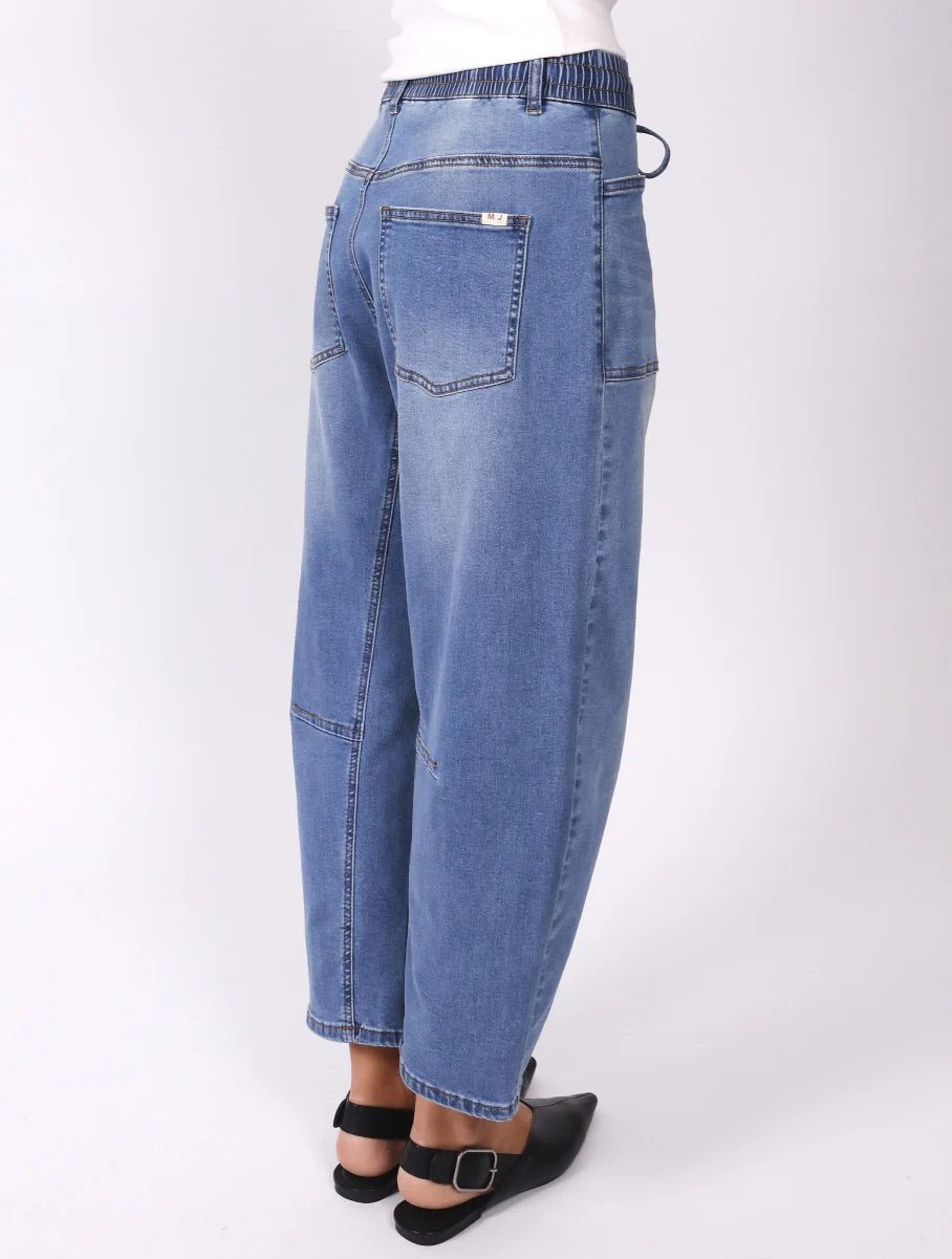 Blue Leo Barrel Jeans casual relaxed fit