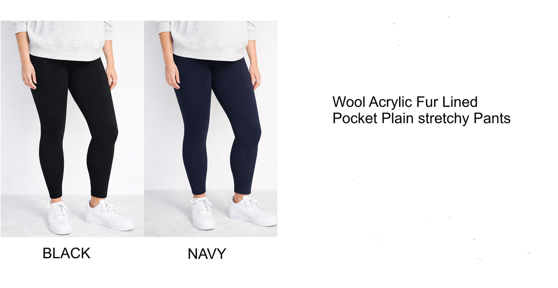 women thermal leggings black navy fur lined winter pants Australia Showies Boutique