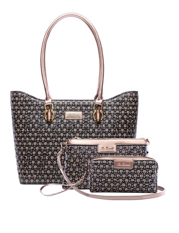 Floral Monogram 3-Piece Handbag Set | Tote Sling Wallet Luxury Set Australia