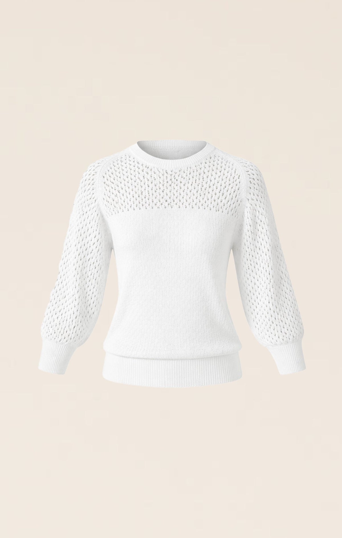 3/4 Sleeve Ripple Knit Top In Ivory by Sacha Drake - image 12