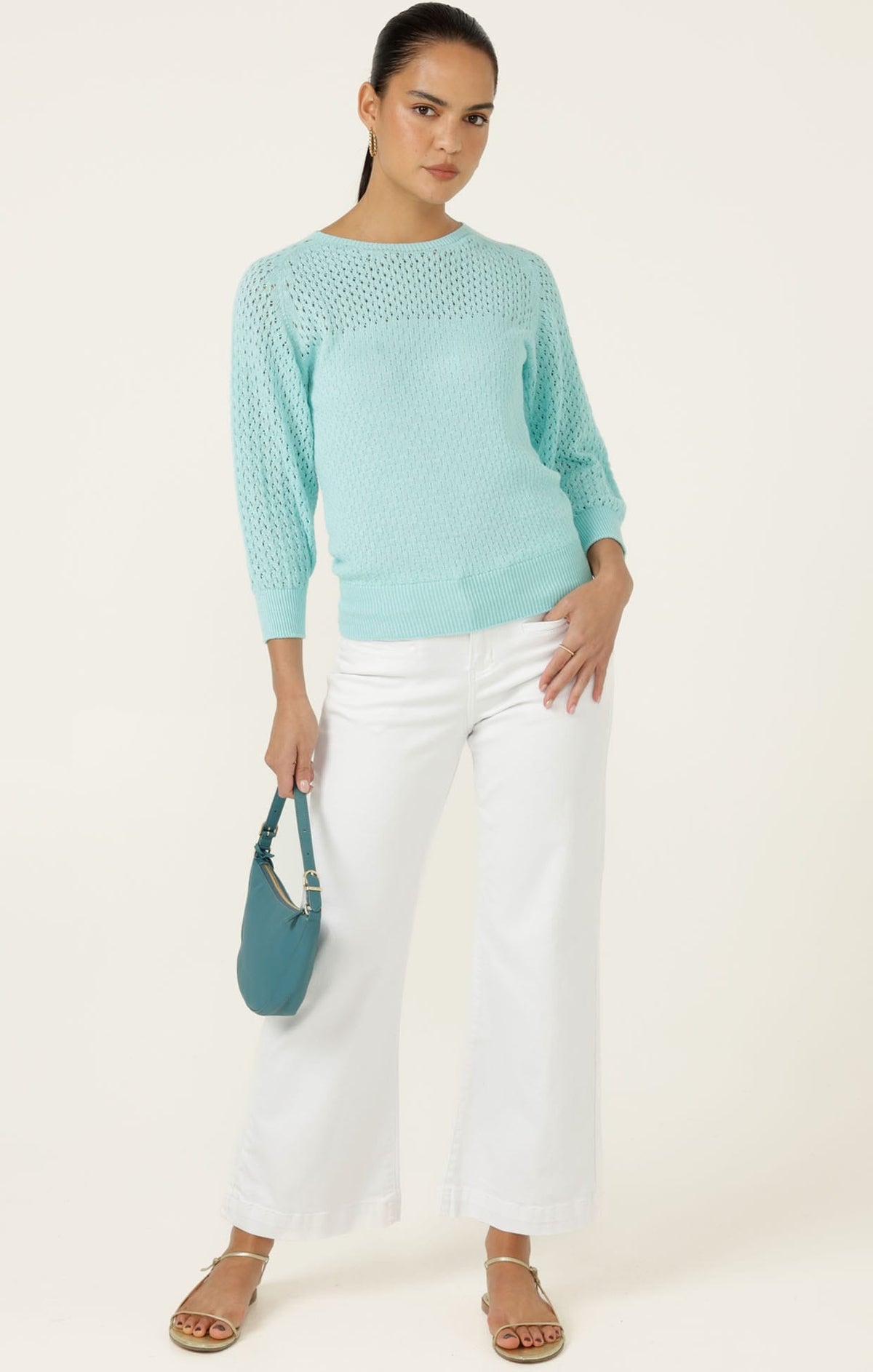 Freya Wide Leg Jean In White by Sacha Drake