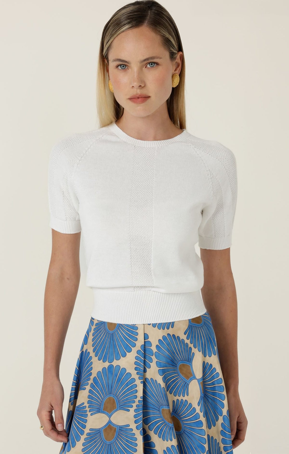Raglan Knit Top In White by Sacha Drake