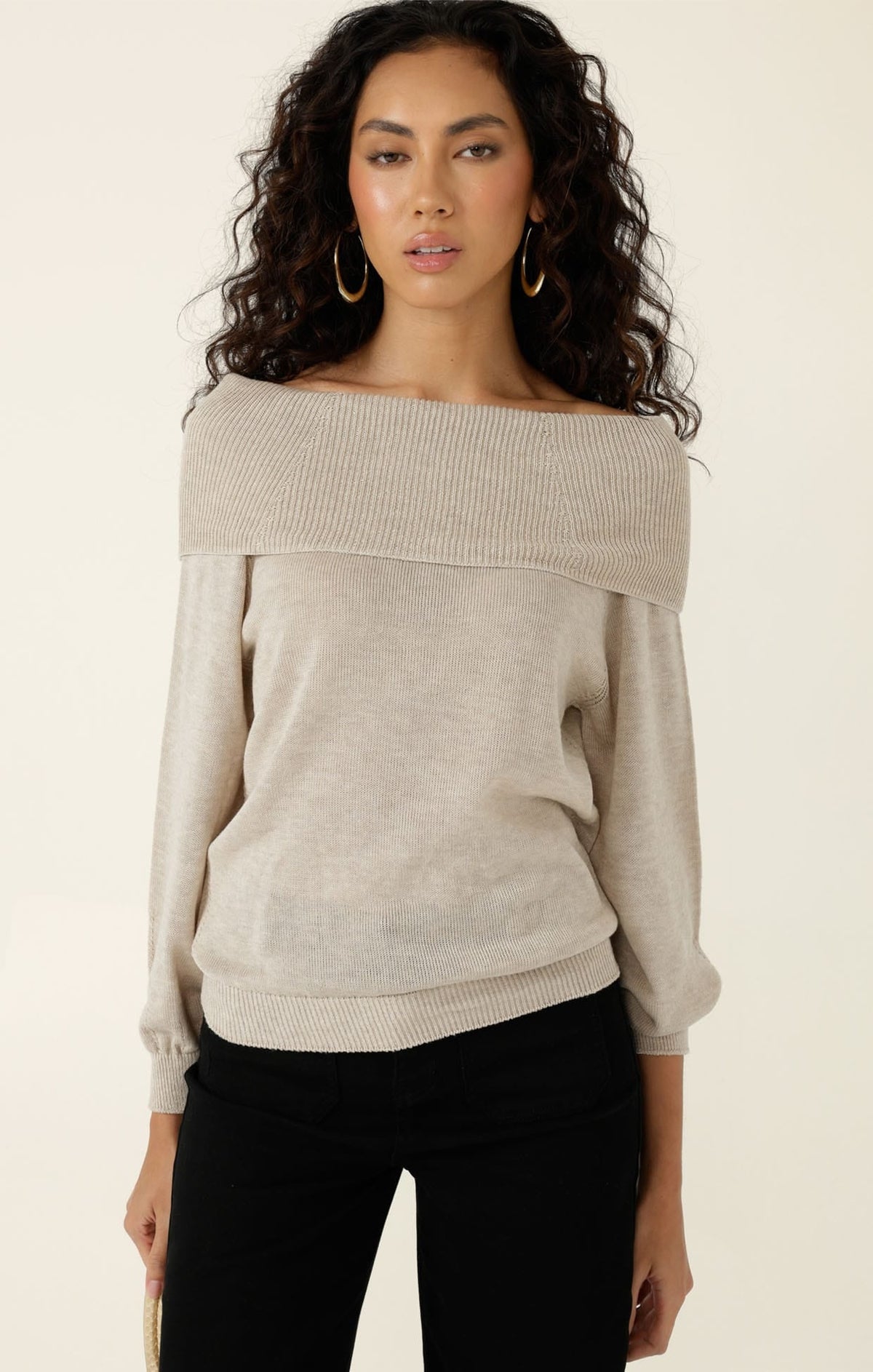 Andrena Knit Top In Oatmeal by Sacha Drake
