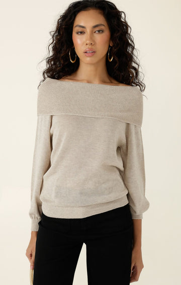 Andrena Knit Top In Oatmeal by Sacha Drake
