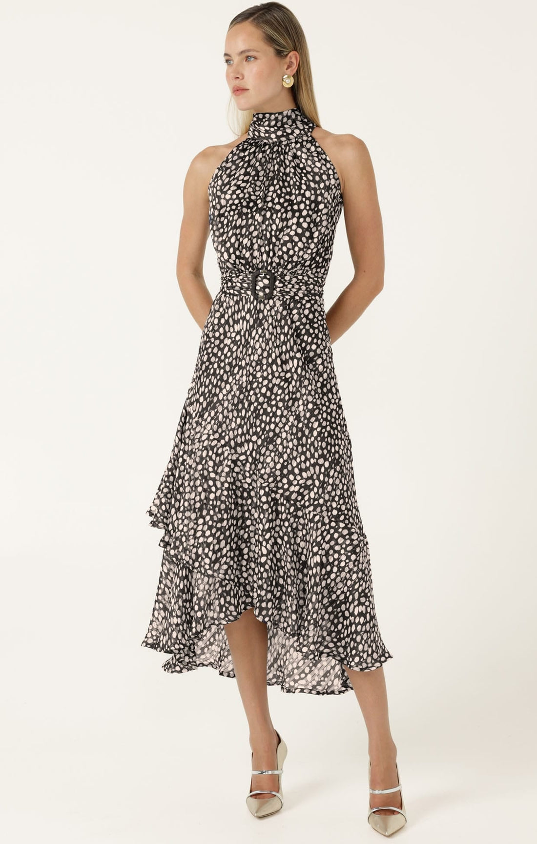 Austen Dress In Black White by Sacha Drake