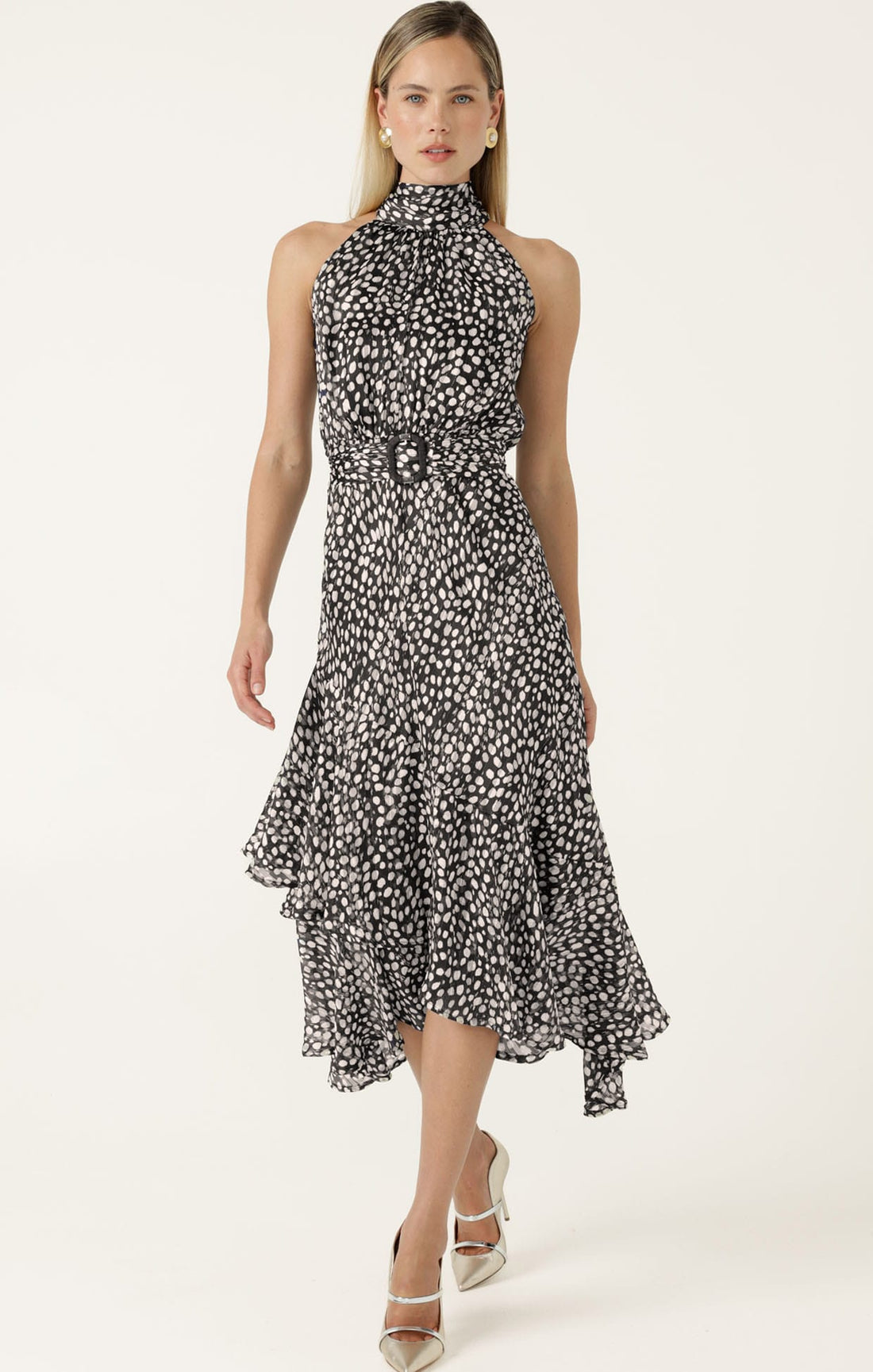 Austen Dress In Black White by Sacha Drake